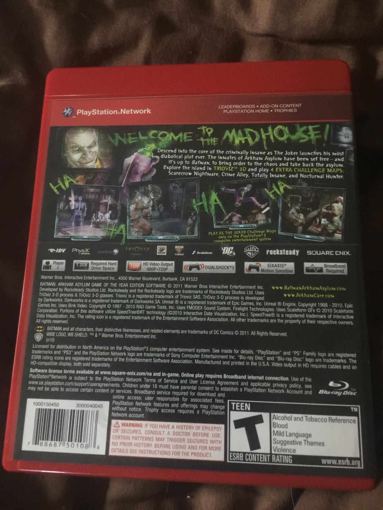 Batman: Arkham Asylum (Game of the Year Edition) - Playstation 3 - Customer Photo 1