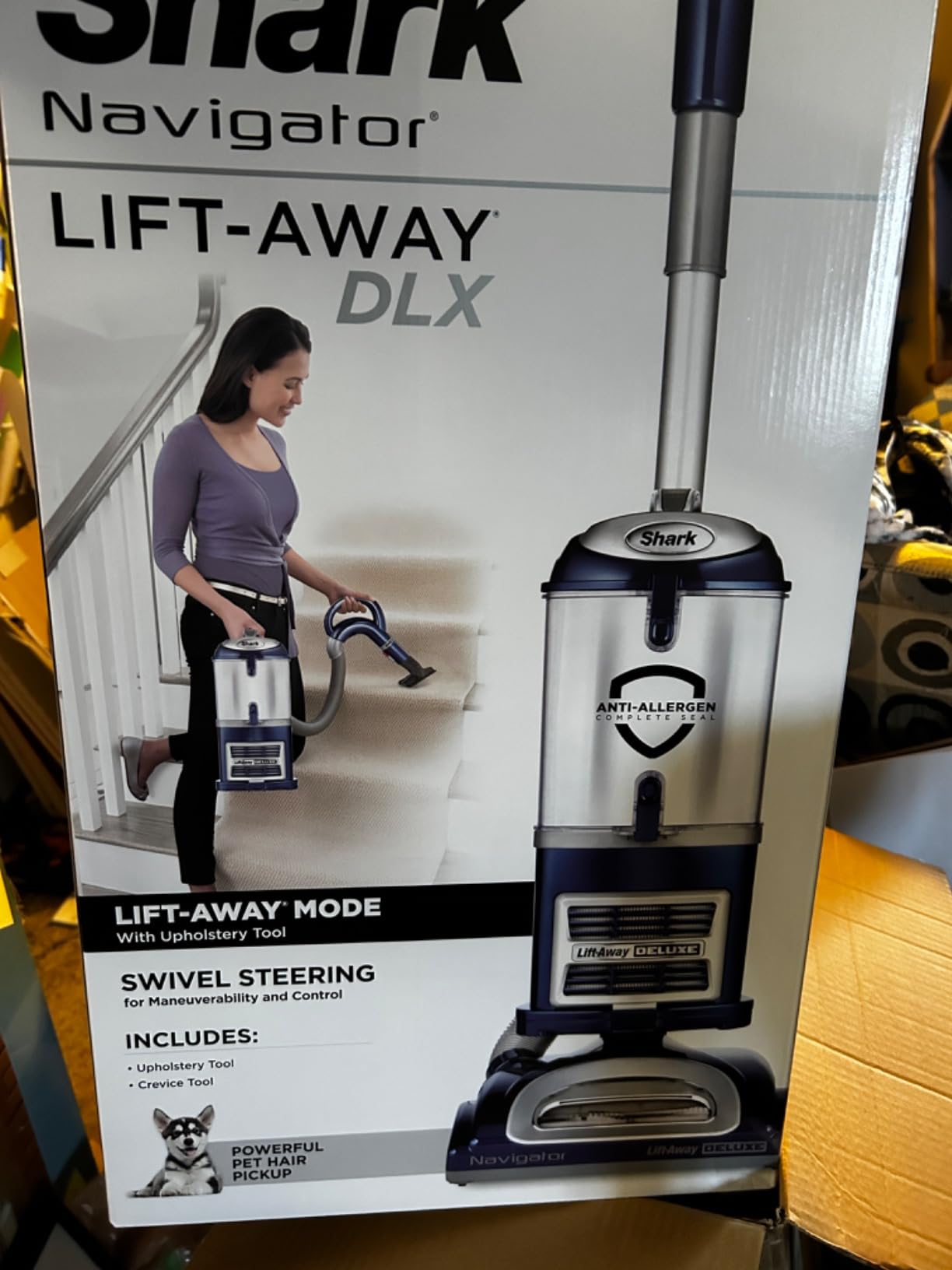 Shark | Upright Vacuum Cleaner | Navigator Lift-Away | Swivel Steering | HEPA Filter | Vacuum for Pet Hair | Crevice Tool & Dusting Brush Included | For Carpets & Hard Floors | White/Silver | NV356E - Customer Photo 2
