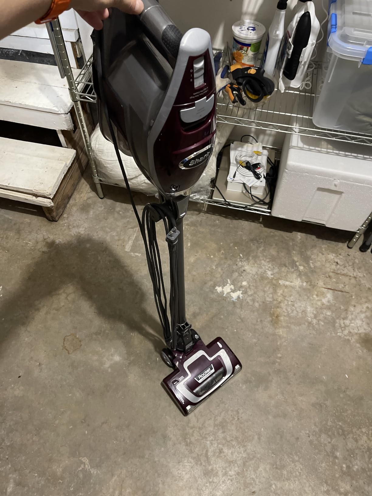 Shark HV322 Rocket Deluxe Pro Corded Stick Vacuum with LED Headlights, XL Dust Cup, Lightweight, Perfect for Pet Hair Pickup, Converts to a Hand Vacuum, with Pet Attachments, Bordeaux/Silver - Customer Photo 1