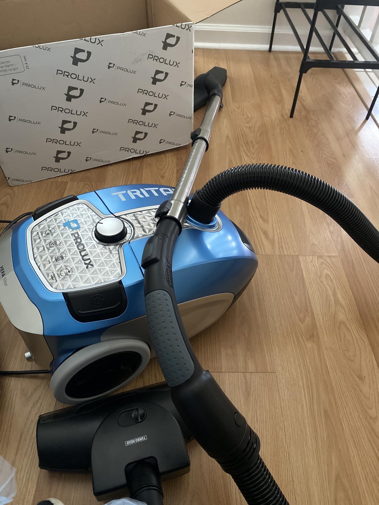 Prolux Tritan Bagged Canister Vacuum Cleaner, HEPA Filtration, Complete Home Care Tool Kit, Pet Hair No More, Adjustable Power Setting, Blue - Customer Photo 1