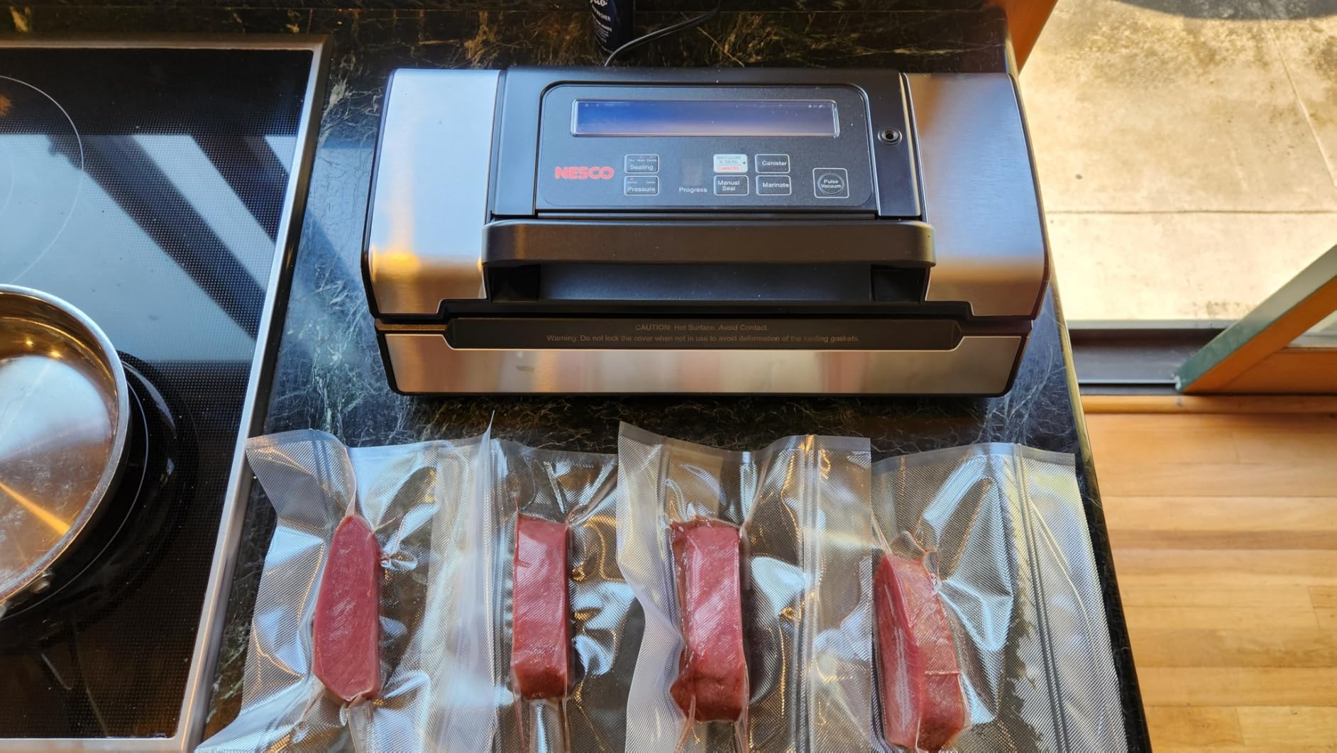 Nesco Deluxe Food VS-12 Vacuum Sealer, 130 Watts, Kit Bags & Viewing Lid, Compact, Silver - Customer Photo 2