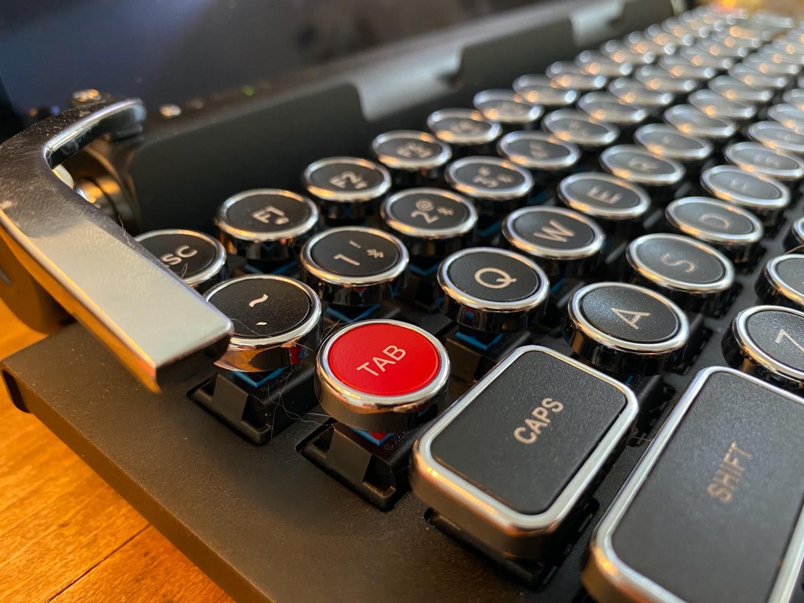 QWERKYTOYS Qwerkywriter Typewriter Inspired Retro Mechanical Wired & Wireless Keyboard with Tablet Stand - Customer Photo 1