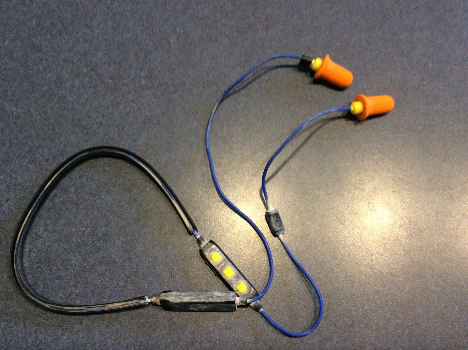 Plugfones Liberate 2.0 Wireless Bluetooth in-Ear Earplug Earbuds- 29NRR Noise Reduction Headphones with Noise Isolating Mic and Controls (Blue & Yellow) - Customer Photo 2