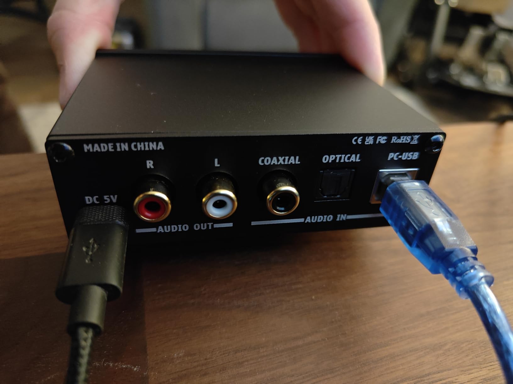 AIYIMA DAC-A2 Headphone Amplifier DAC with Bass Treble Controls PC-USB/Optical/Coaxial Inputs, RCA/3.5mm Headphone Ouput Digital to Analog Desktop Audio Converter DC 5V 24Bit 192kHz - Customer Photo 1