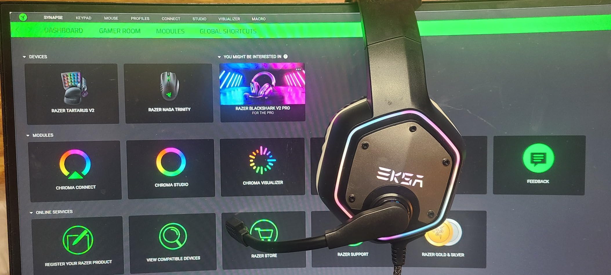 EKSA E1000 USB Gaming Headset for PC, Computer Headphones with Microphone/Mic Noise Cancelling, 7.1 Surround Sound, RGB Light - Wired Headphones for PS4, PS5 Console, Laptop, Call Center - Customer Photo 2