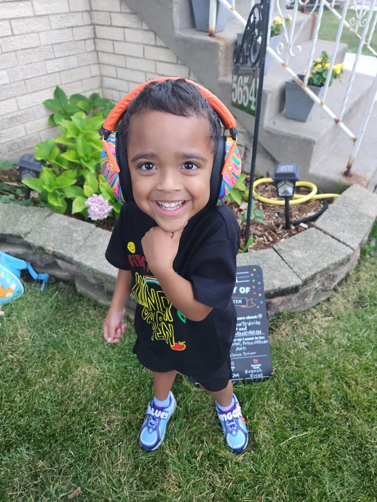 PROHEAR 032 Kids Ear Protection – Ear Muffs for Noise Reduction, 25NRR Noise Cancelling Headphones for Toddlers, Autism, Sensory Use, Hearing Protection – Orange - Customer Photo 1