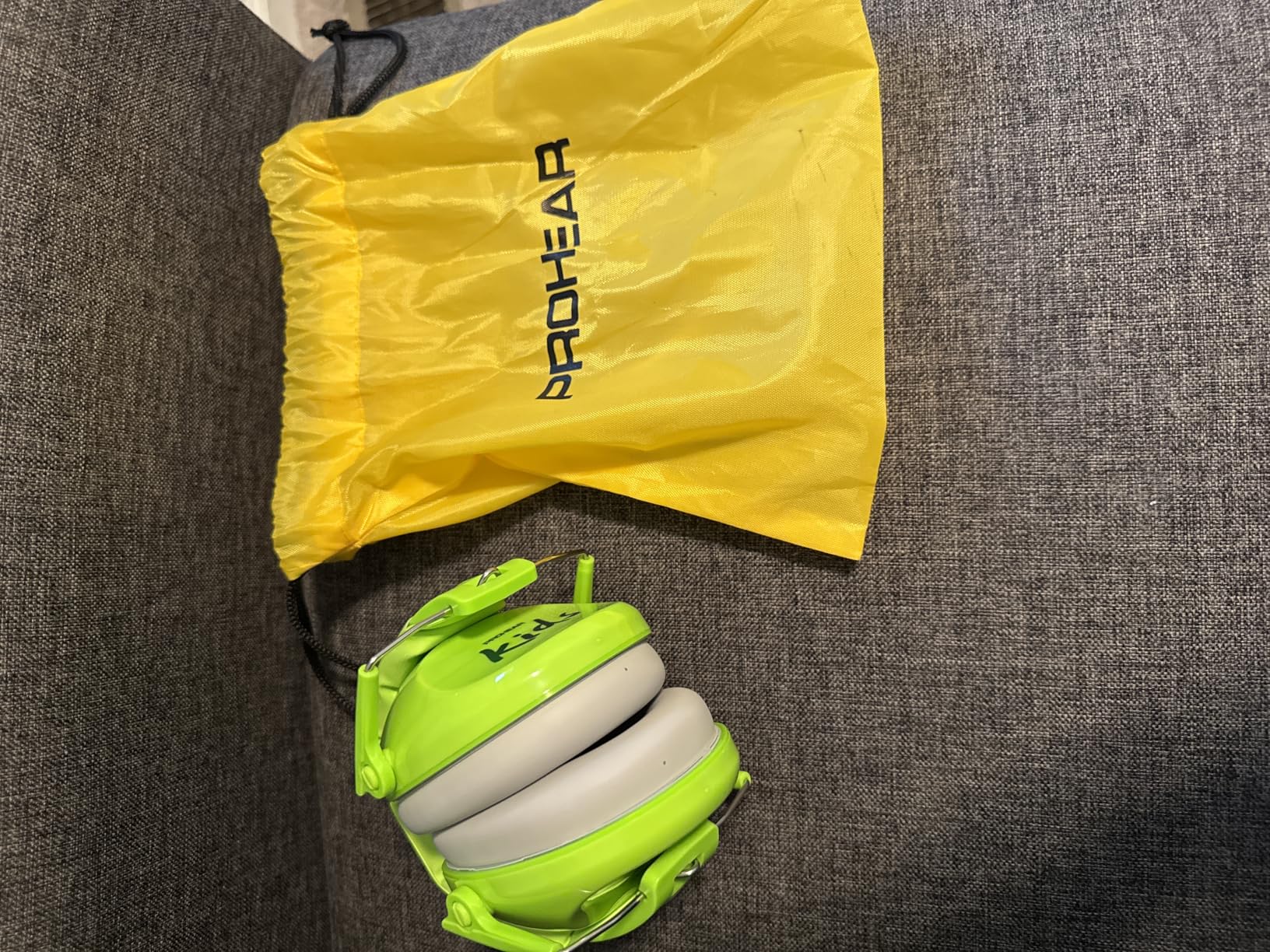 PROHEAR 032 Kids Ear Protection – Ear Muffs for Noise Reduction, 25NRR Noise Cancelling Headphones for Toddlers, Autism, Sensory Use, Hearing Protection – Orange - Customer Photo 2