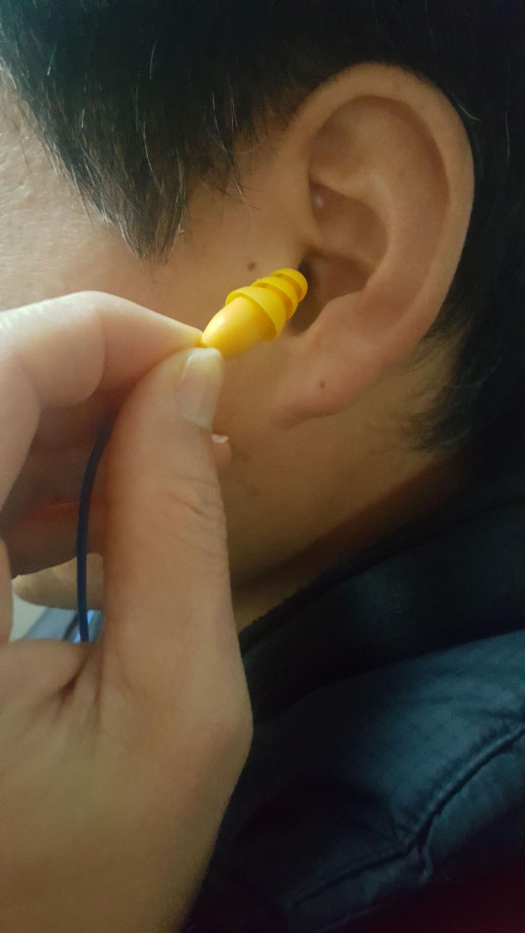 MIPEACE Wired Ear Protection Headphones, Ear Plug Headphones for Work-Safety Work Earbuds for Mowing Construction Industry - Customer Photo 1