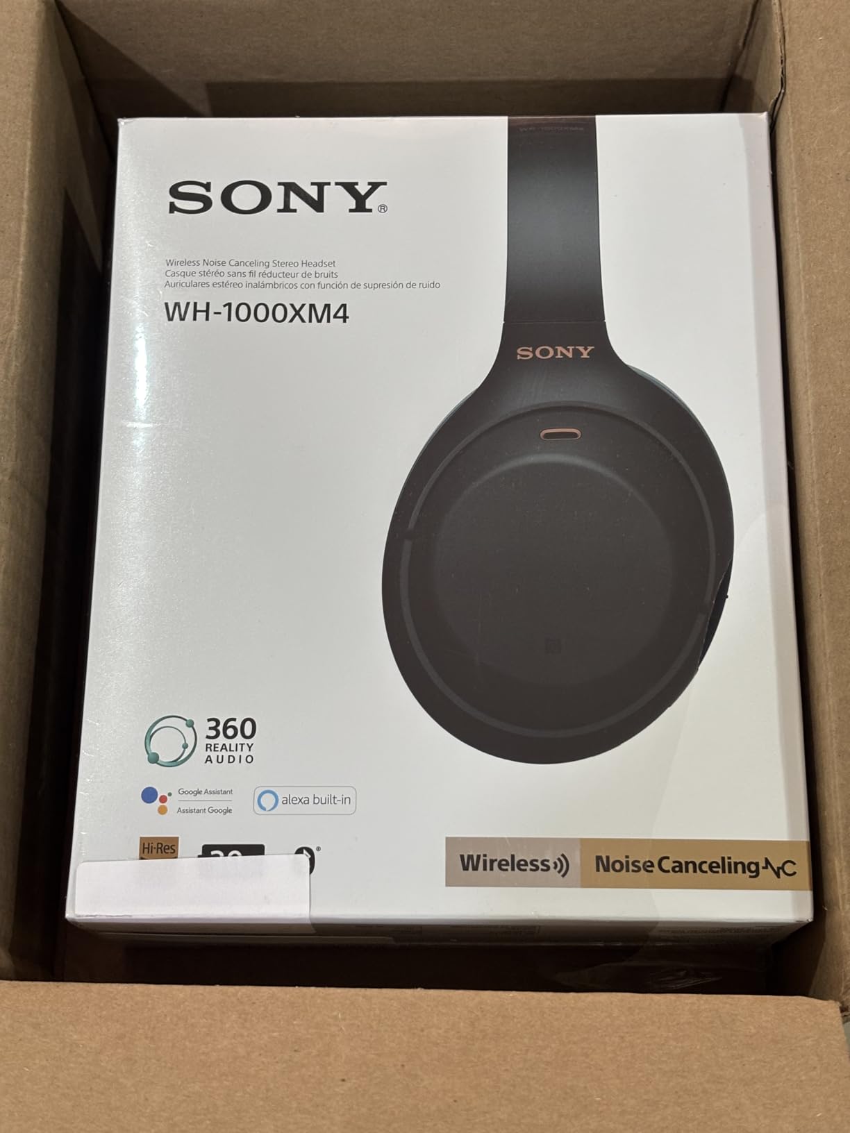 Sony WH-1000XM4 Wireless Premium Noise Canceling Overhead Headphones with Mic for Phone-Call and Alexa Voice Control, Silver WH1000XM4 - Customer Photo 1