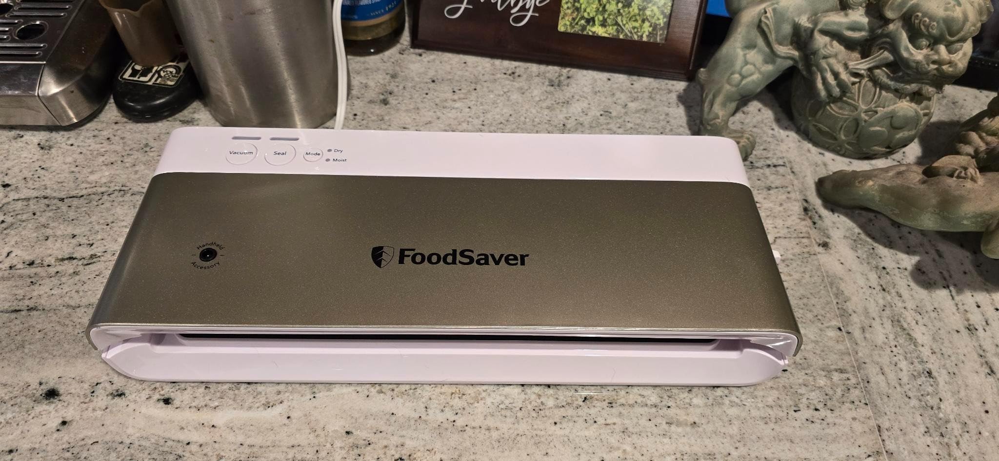 FoodSaver PowerVac Compact Vacuum Sealing Machine Stainless Steel & Black Vertical Storage VS0150 | Preserves freshness reduces bag waste for both dry and wet food - Customer Photo 1