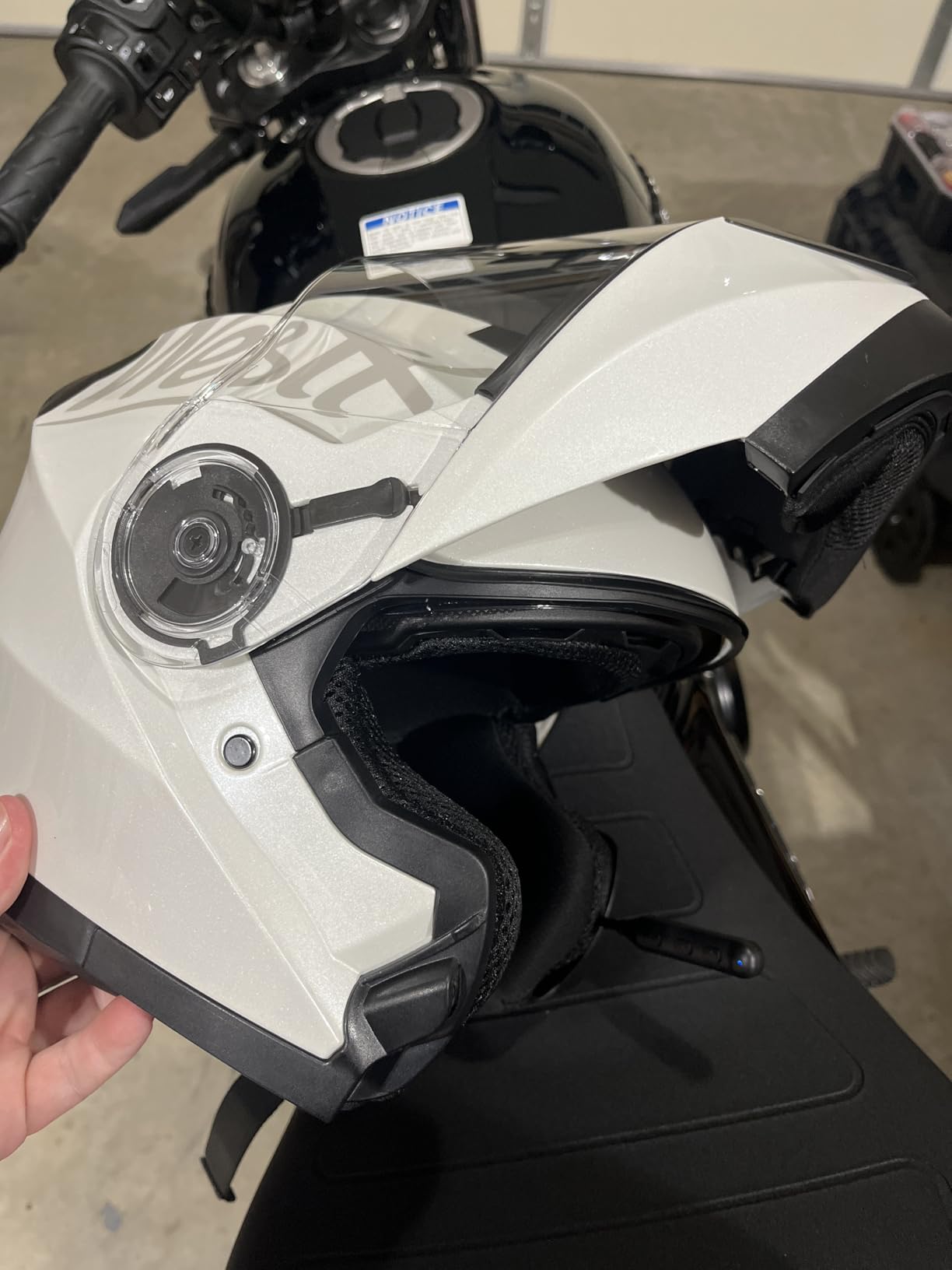 Motorcycle Helmet Bluetooth Headset Speakers with Good Sound,Loud,50 Hours Use,Large Button for Gloves,Fast and Stable Connection,Answer Automatically,Voice Assistant,IPX7 Waterproof,Easy Install - Customer Photo 1