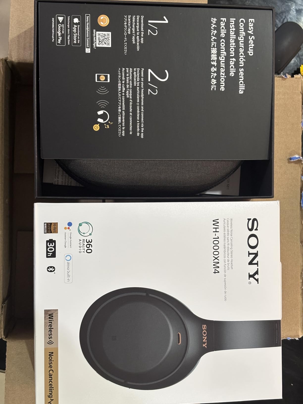 Sony WH-1000XM4 Wireless Premium Noise Canceling Overhead Headphones with Mic for Phone-Call and Alexa Voice Control, Midnight Blue WH1000XM4 - Customer Photo 1