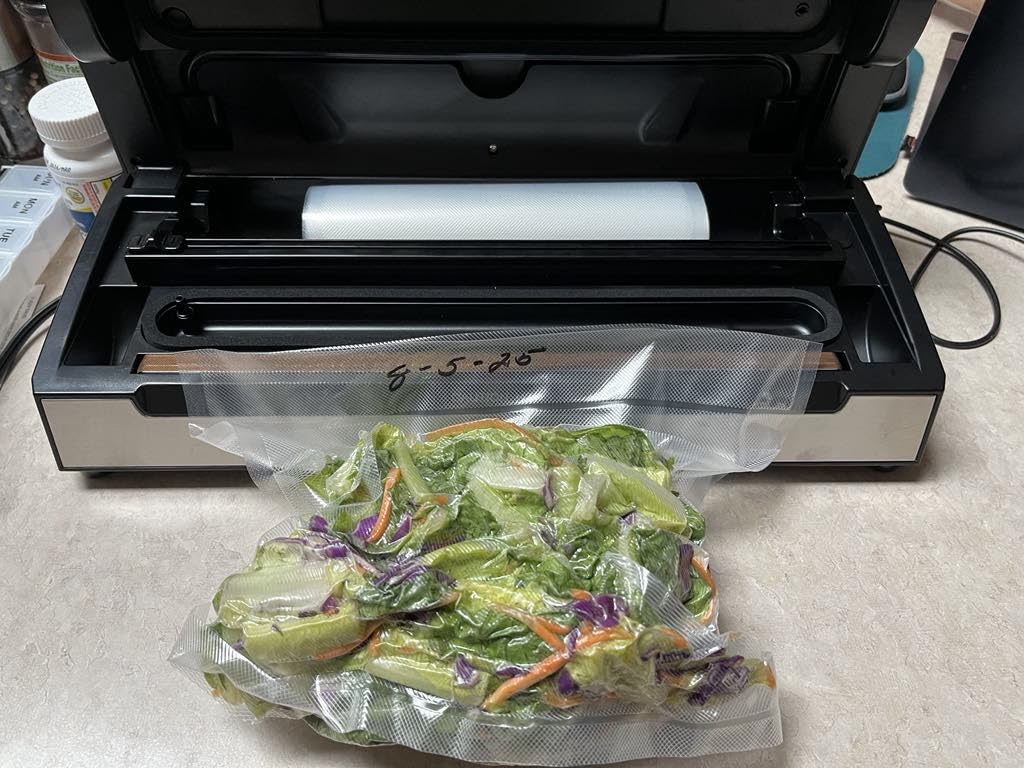 Precision Vacuum Machine,Pro Food Sealer with Built-in Cutter and Bag Storage(Up to 20 Feet Length), Both Auto&Manual Options,2 Modes,Includes 2 Bag Rolls 11