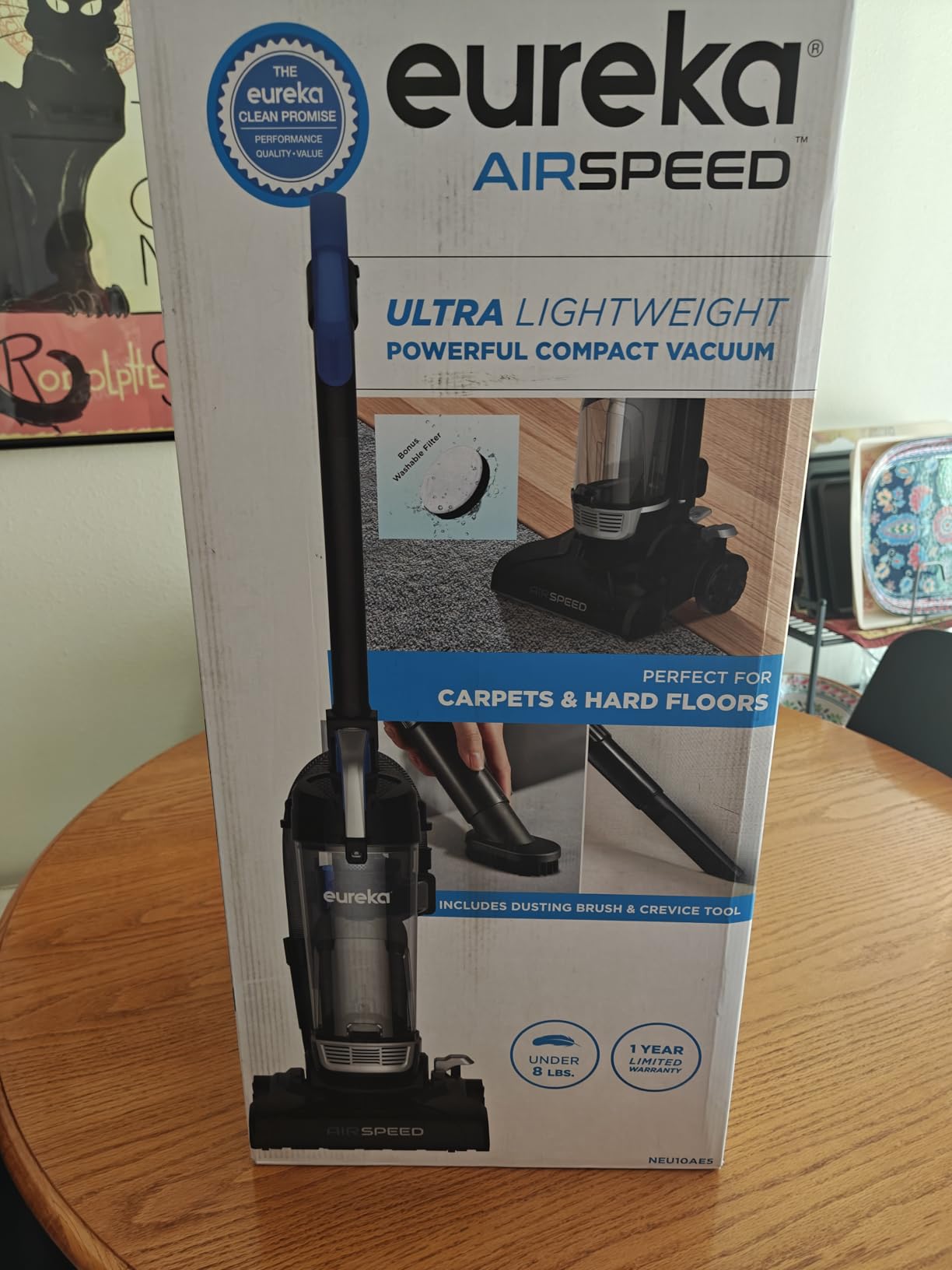 Eureka NEU10AE5 Powerful Bagless Upright Vacuum Cleaner Carpet and Floor, AirSpeed Ultra-Lightweight Vacuum Cleaner, w/ Replacement Filter, Blue - Customer Photo 1