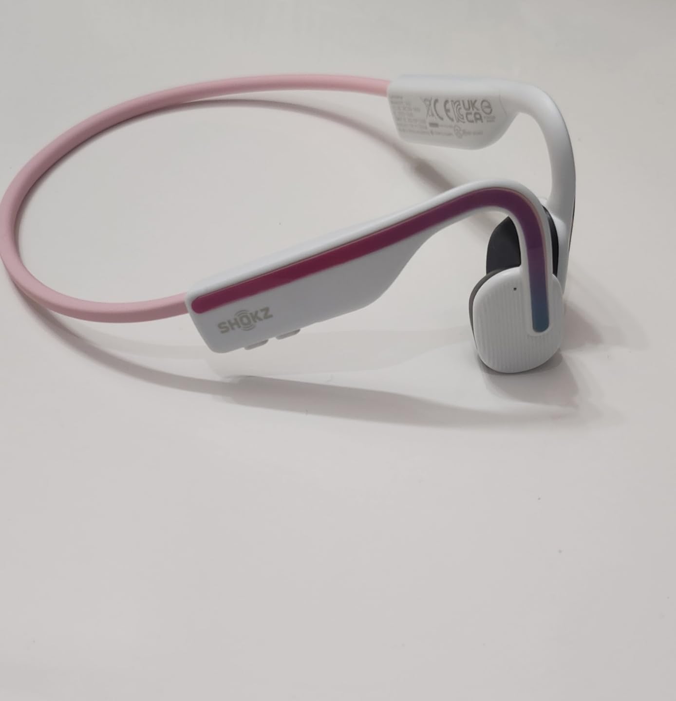 SHOKZ OpenMove - Open-Ear Bluetooth Sport Headphones, Bone Conduction Wireless Earphones, Sweatproof for Running and Workouts, with Sticker Pack, Grey - Customer Photo 3