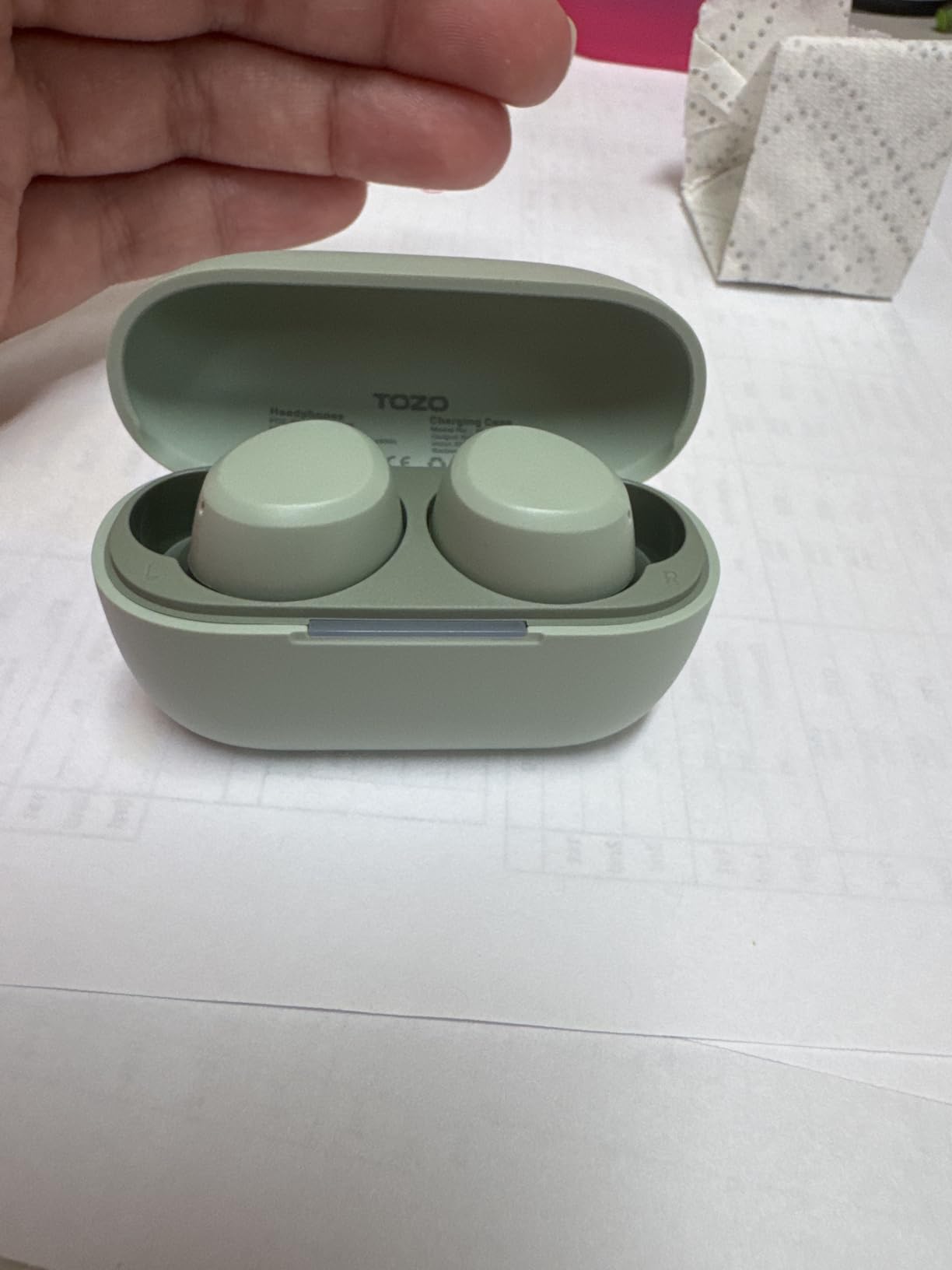 TOZO A1 Wireless Earbuds Bluetooth 5.3 Light Weight in Ear IPX5 Waterproof Headphones 2 Mic for AI Calls, Immersive Premium Sound Bass Headset with Charging Case, 32 Presets EQ Customization via App Customer Review TOZO A1 Wireless Earbuds Bluetooth 5.3 Light Weight in Ear IPX5 Waterproof Headphones 2 Mic for AI Calls, Immersive Premium Sound Bass Headset with Charging Case, 32 Presets EQ Customization via App - Customer Photo 2