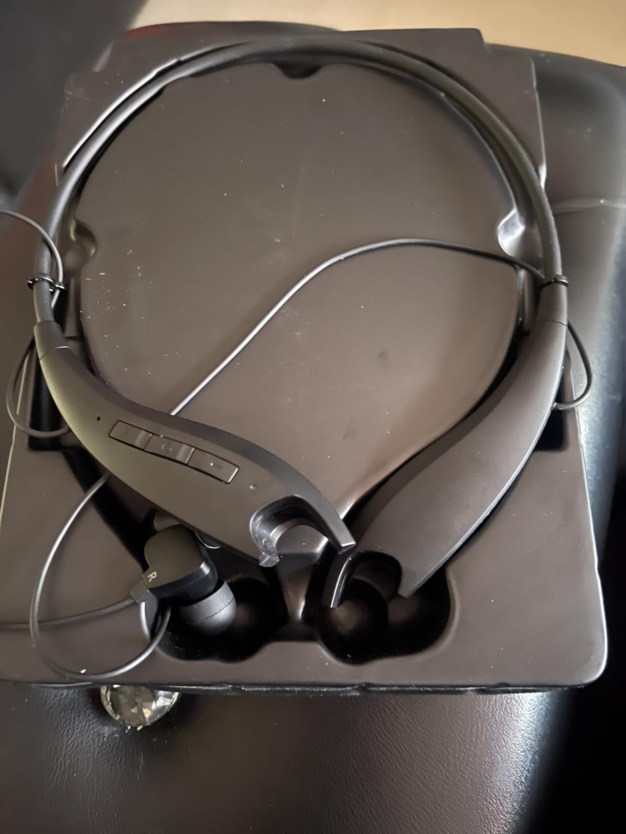 Neckband Bluetooth Headphones, Around The Neck Headphones 24H+ Playtime, Bluetooth Headsets with Call Vibration, Shark Jaw Design Wireless Earbuds+Noise Isolation/Built-in Mic/IPX7 Waterproof - Customer Photo 2