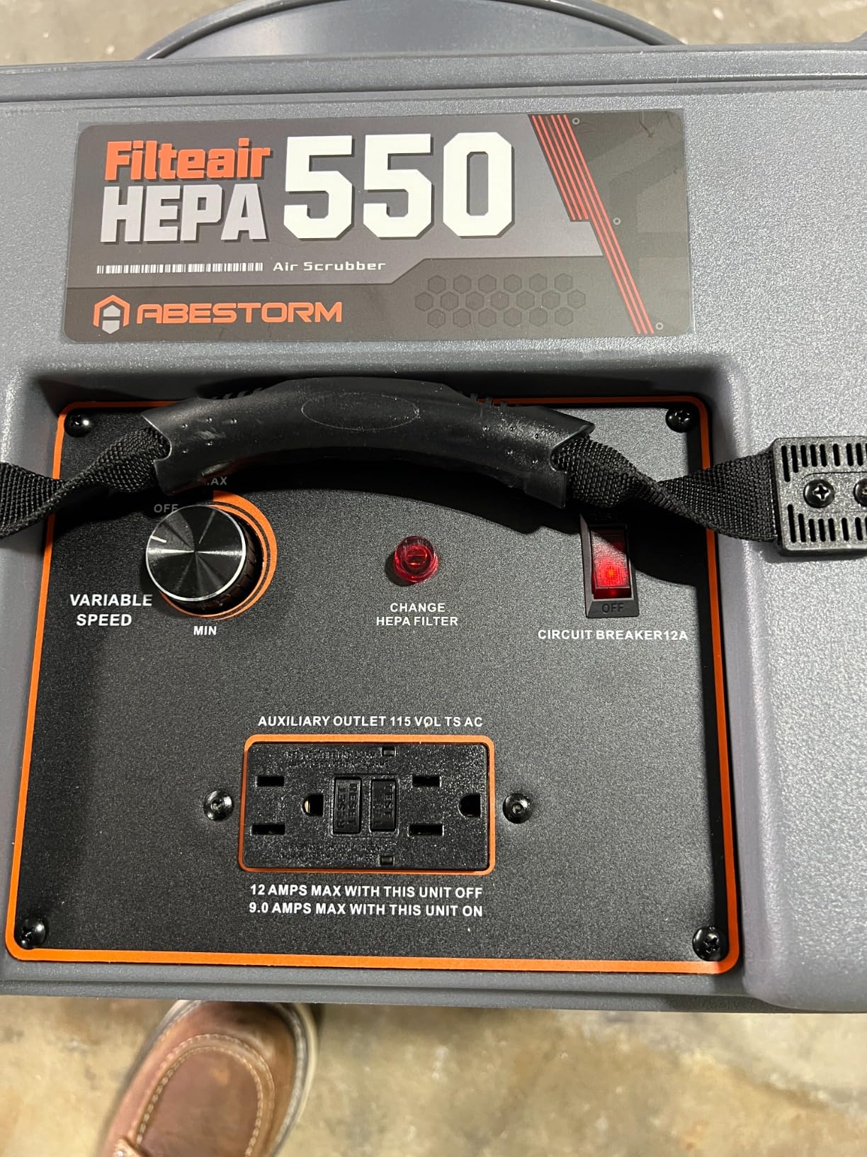 Abestorm Air Scrubber 4 Stage with UV-C Light, HEPA/Activated Carbon Filter, MERV-10 Filter, Industrial Commercial Air Scrubbers Negative Air Machine Cleaner, 550CFM Airflow, V2 - Customer Photo 2