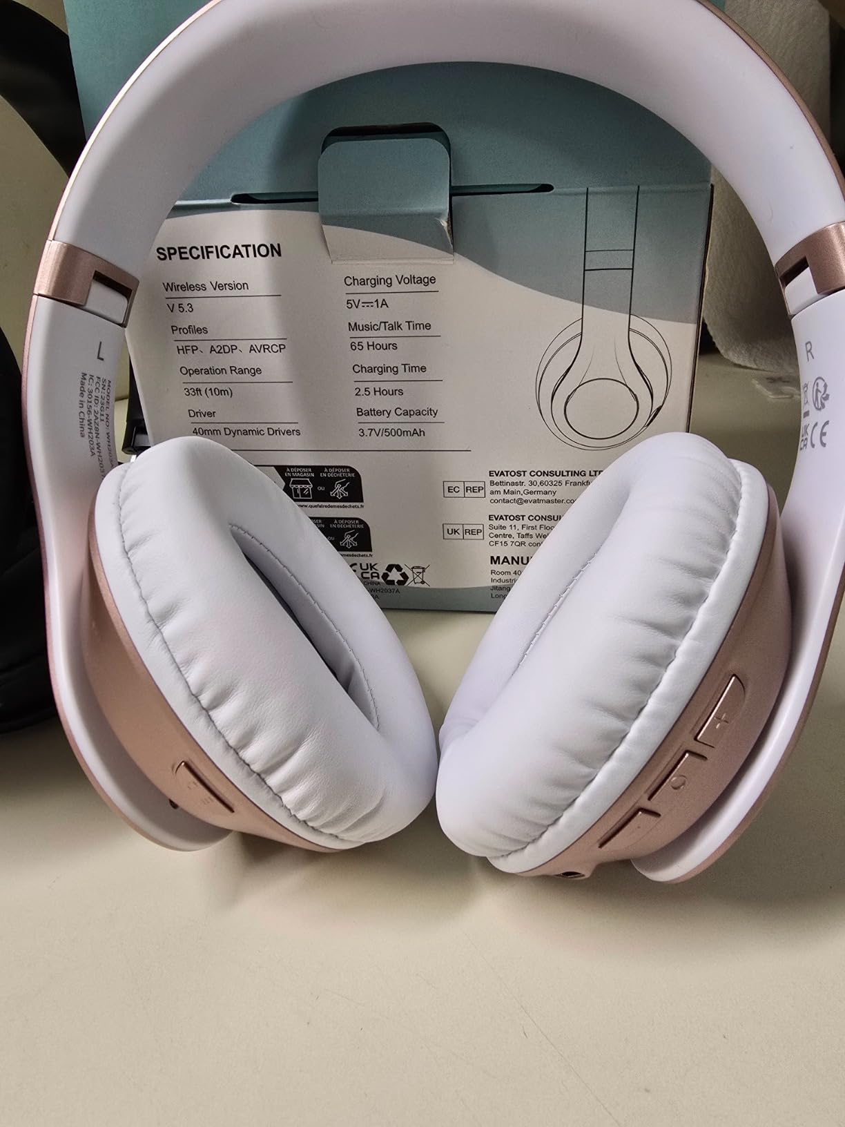 Uliptz Wireless Bluetooth Headphones, 65H Playtime, 6 EQ Sound Modes, HiFi Stereo Over Ear Headphones with Microphone, Foldable Lightweight Bluetooth 5.3 Headphone for Travel/Office/Cellphone/PC Customer Review Uliptz Wireless Bluetooth Headphones, 65H Playtime, 6 EQ Sound Modes, HiFi Stereo Over Ear Headphones with Microphone, Foldable Lightweight Bluetooth 5.3 Headphone for Travel/Office/Cellphone/PC - Customer Photo 1