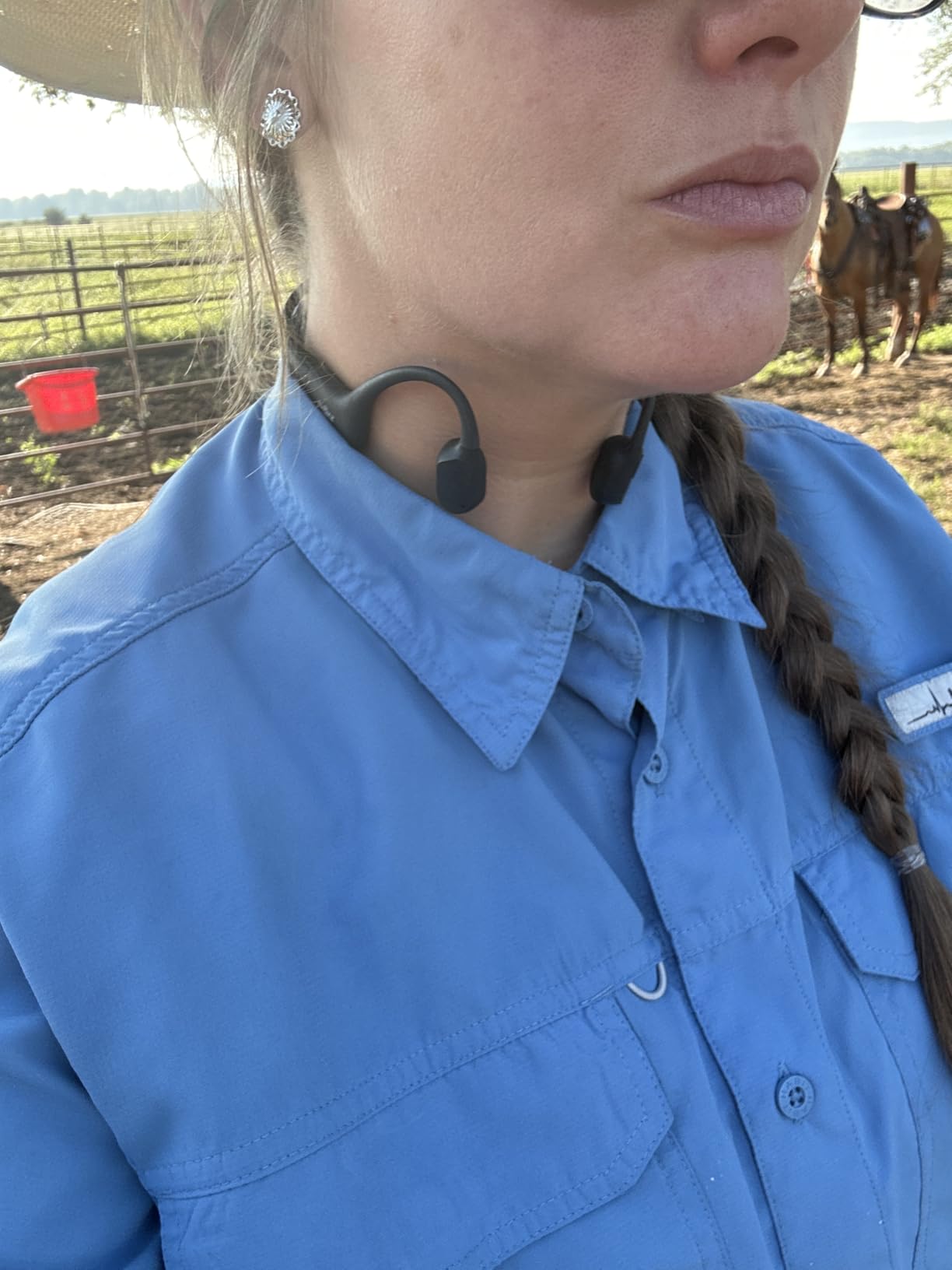 SHOKZ OpenRun Mini (AfterShokz Aeropex Mini) -Bone Conduction Open-Ear Bluetooth Sport Headphones - Waterproof Wireless Earphones for Workouts and Running - Built-in Mic, with Headband - Customer Photo 2