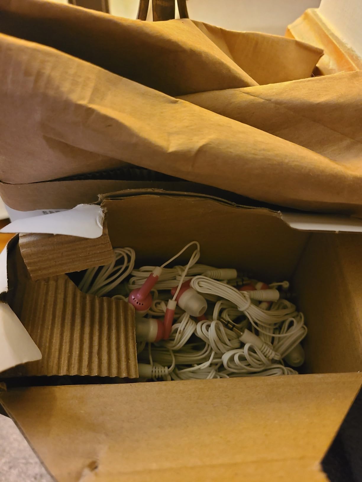 Konohan 100 Pcs Bulk Earbuds for Classroom, Student Basic Headphones in Ear for Kids Schools Libraries Laptop, 3.5 MM Earbuds Dot Headphones, Individually Bagged (Black) - Customer Photo 1