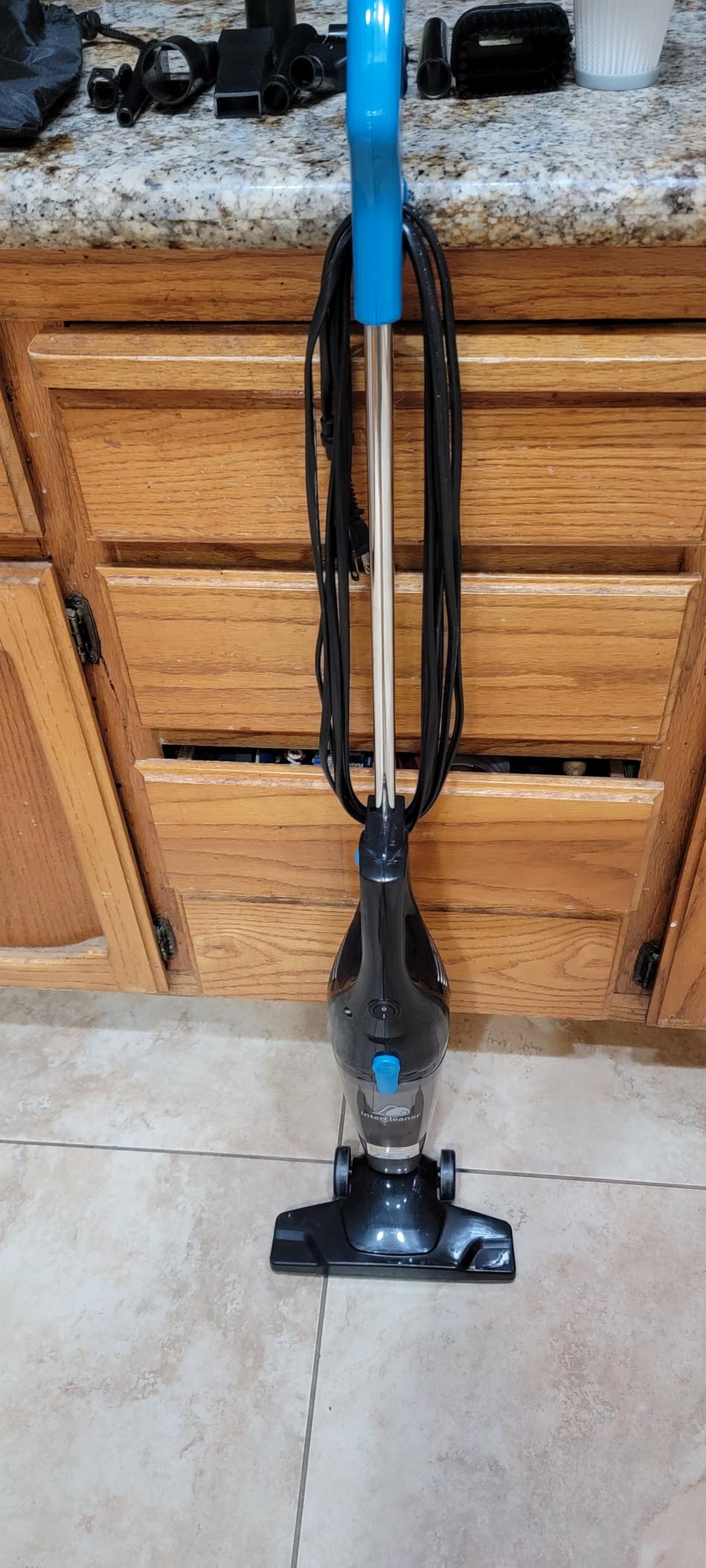 Intercleaner Corded Vacuum Cleaner, 15KPa Powerful Suction with 400W Motor, 12 in 1 Lightweight Bagless Stick Vac with Handheld, Ultra Quiet, for Hardwood Floor Carpet Car Pet Hair - Customer Photo 2