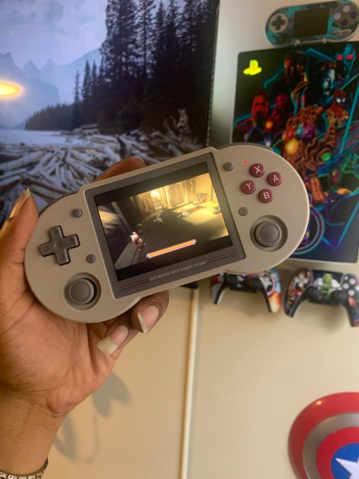 RG353P Handheld Game Console , Support 5G WiFi 4.2 Bluetooth Dual OS Android 11 , Linux System RK3566 Chip Built-in 64G SD Card 4452 Games (Transparent Black) - Customer Photo 1