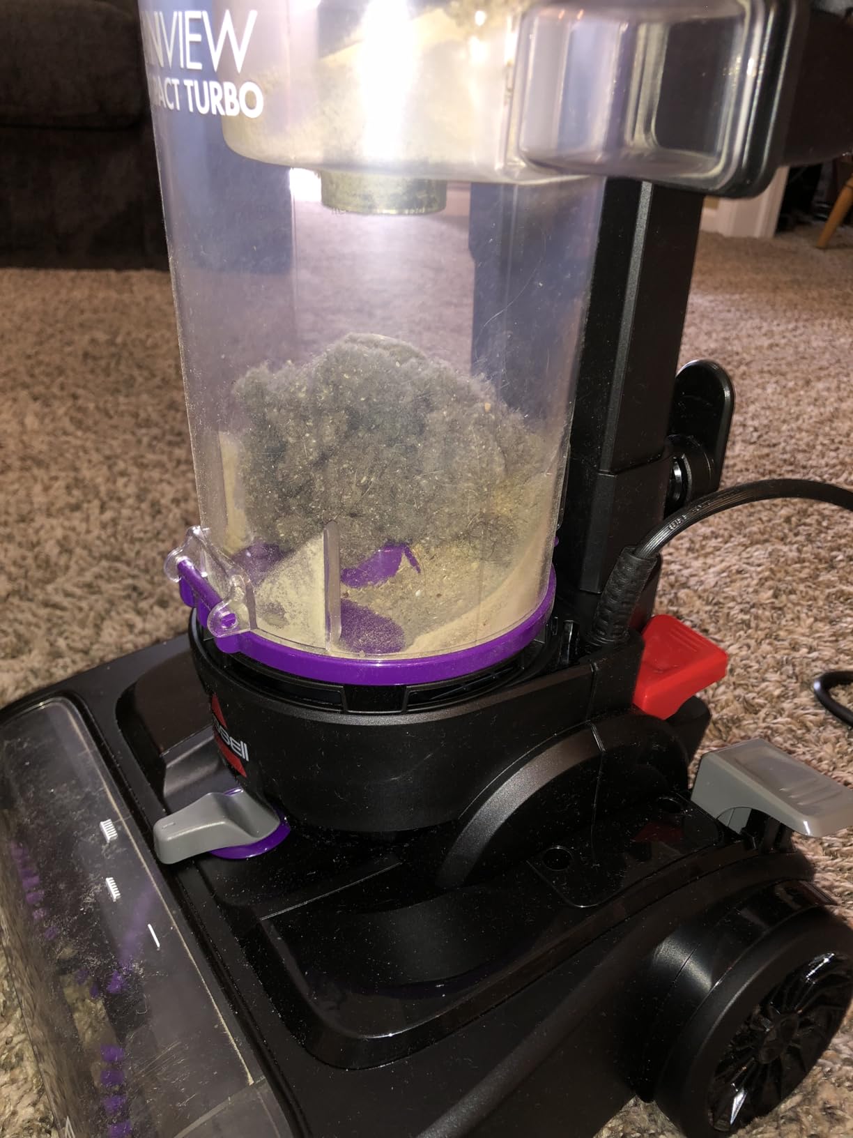 BISSELL CleanView Compact Turbo Upright Vacuum with Quick Release Wand, Full Size Power, Compact Size for Apartments & Dorms, 3437F - Customer Photo 5