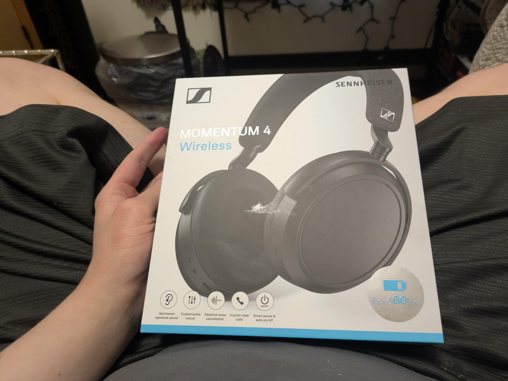 Momentum 4 Wireless Noise Cancelling Headphones - Bluetooth Headset for Crystal-Clear Calls with Adaptive Noise Cancellation, Over-Ear Headphones, 60h Battery Life, Folding Design, Black customer photo 2