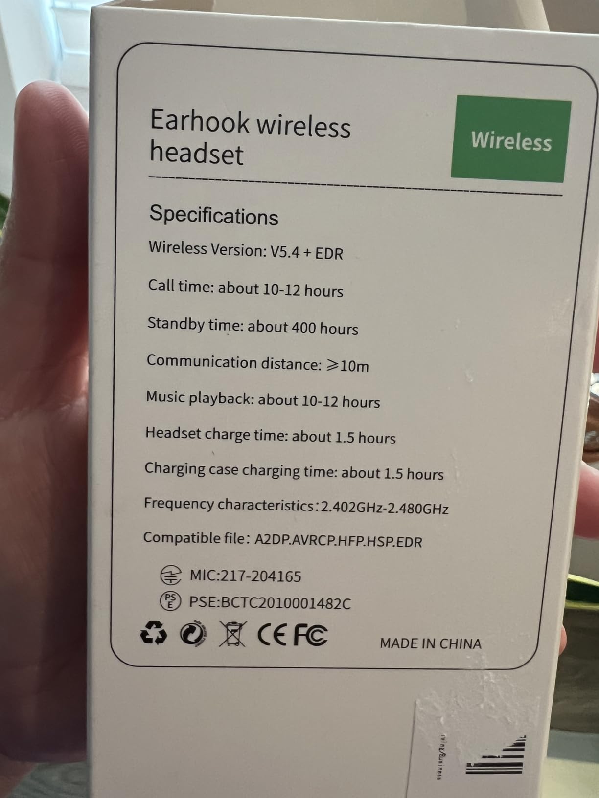 Bluetooth Headset V5.3,100 Hrs Talk Time Single-Ear Earphone, CVC8.0 Noise Cancelling Wireless Earbud, Business Earbud with 500 mAh Charging Case, Hands-Free Earpiece for Trucker/Home/Office Work - Customer Photo 1