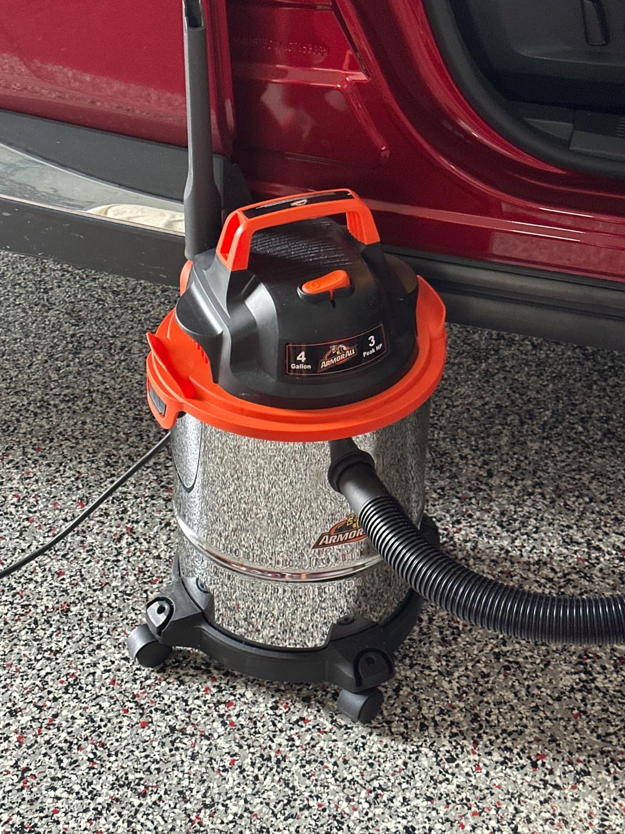 Armor All VO408S 0901 4 Gallon 3 Peak HP Stainless Steel Wet/Dry Vacuum, Orange - Customer Photo 2