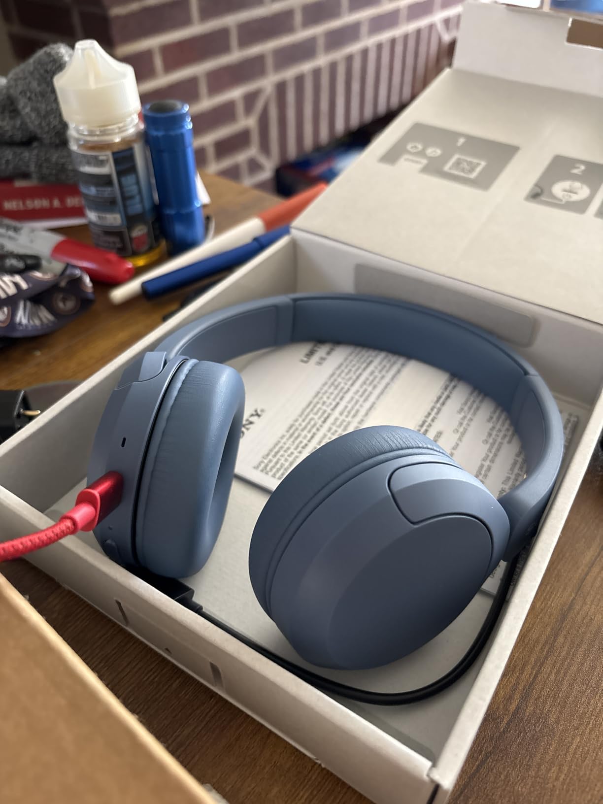Sony WH-CH520 Wireless Headphones Bluetooth On-Ear Headset with Microphone, Blue New - Customer Photo 5