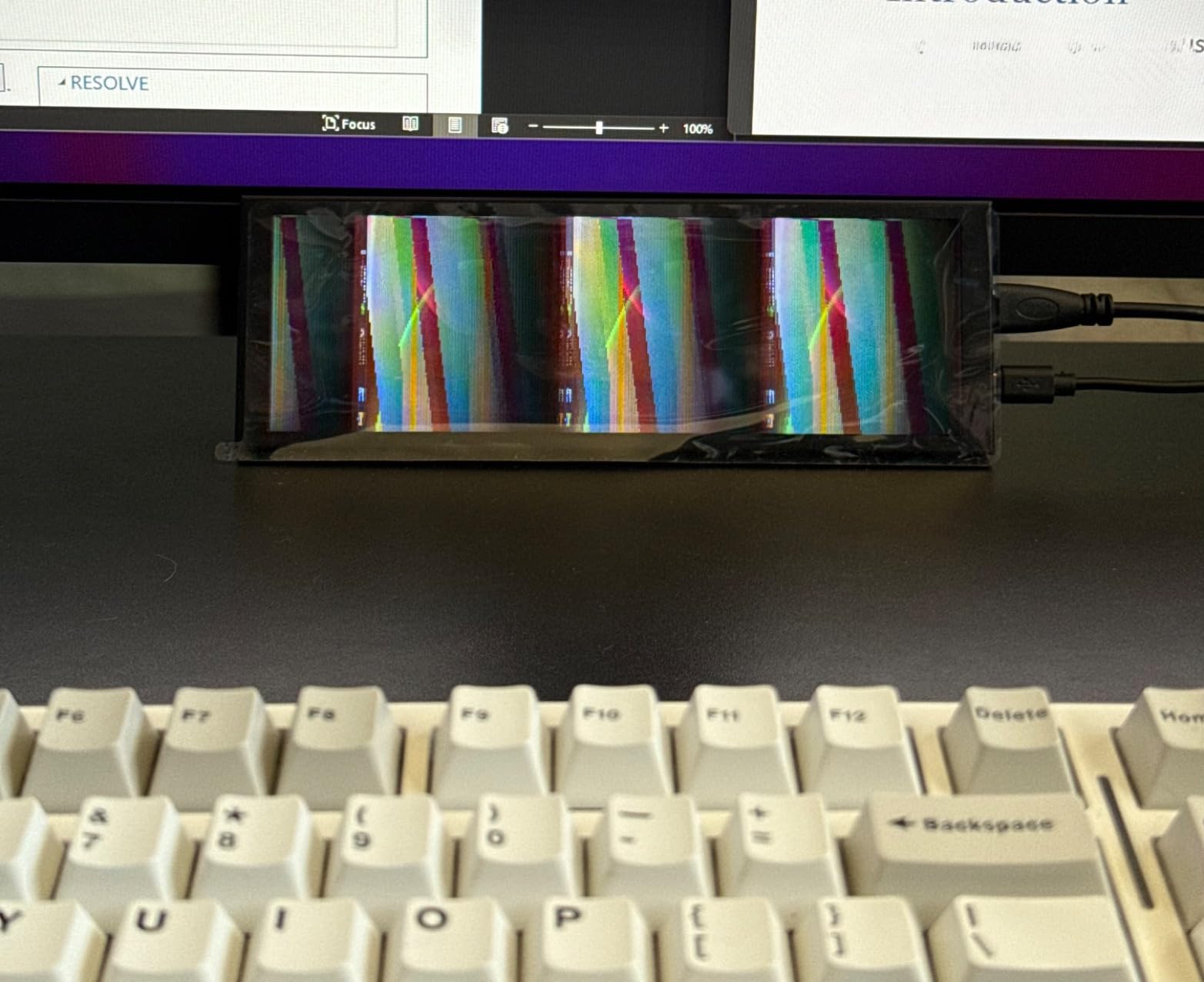 wisecoco 7.84 Inch Mini Monitor HD IPS 1280x400 Secondary Screen Stretched Bar LCD Display with Casing for Laptop Computer Speed Temperature Windows Aida64 CPU GPU Monitoring - Customer Photo 2