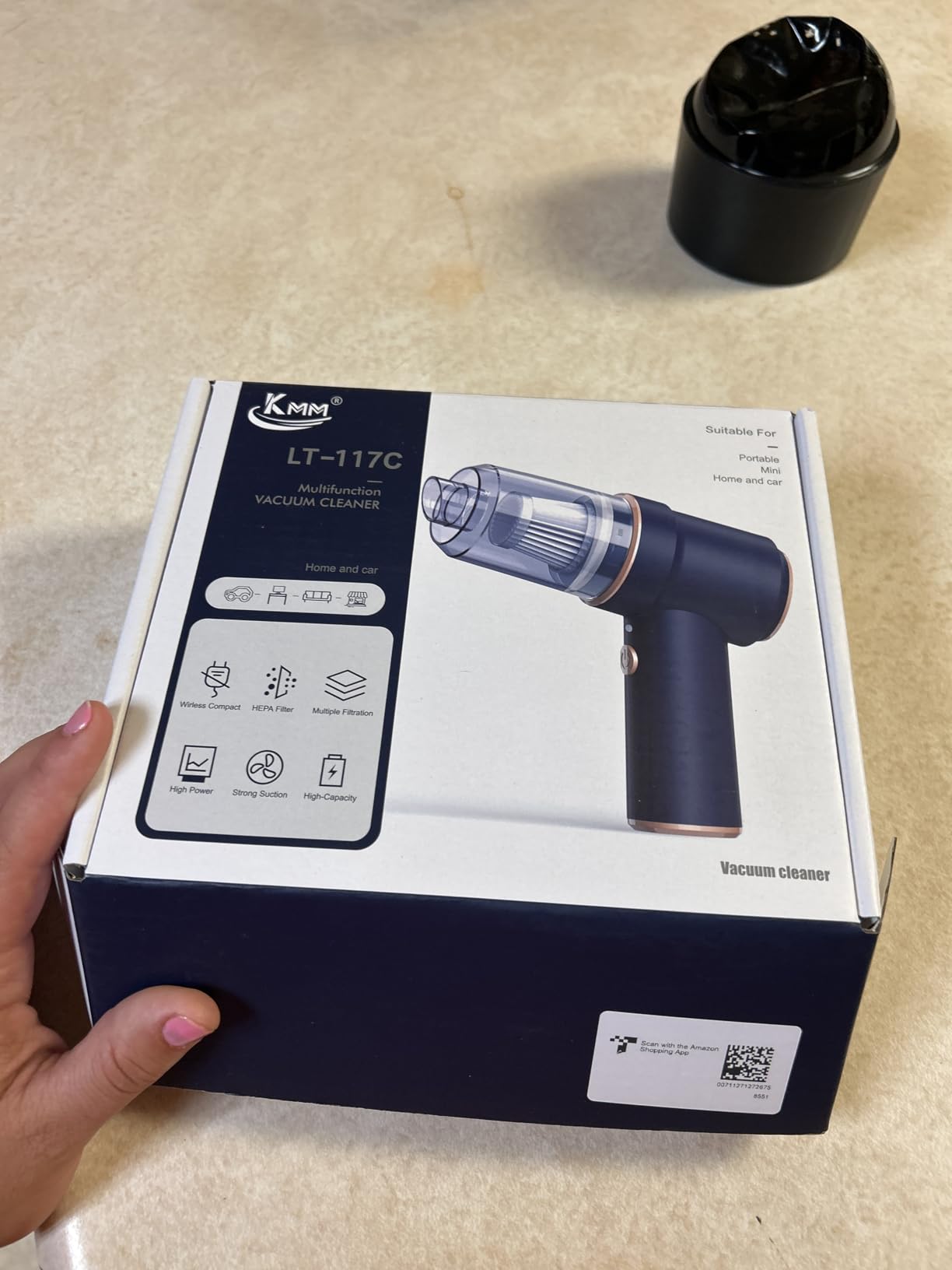 KMM Handheld Car Vacuum Cleaner, 9000Pa Vacuum Cleaner and Air Duster, 120W High Power Hand Held Vacuum with LED Light and Multi-Nozzles for Car, Home, Office, Pet - Customer Photo 4