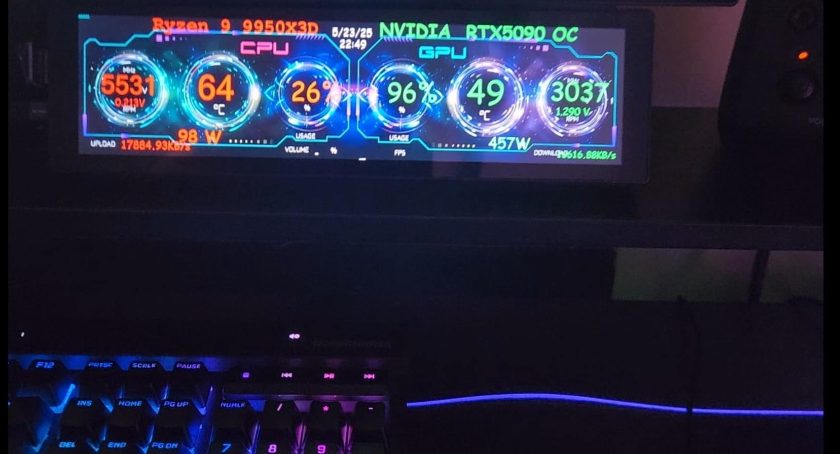 8.8 Inch PC Temperature Display, PC Sensor Panel Display, Computer Temp Monitor, IPS USB Mini Screen, AIDA64 CPU RAM DataTemperature Monitor for ARGB Computer Case Secondary Screen - Customer Photo 2