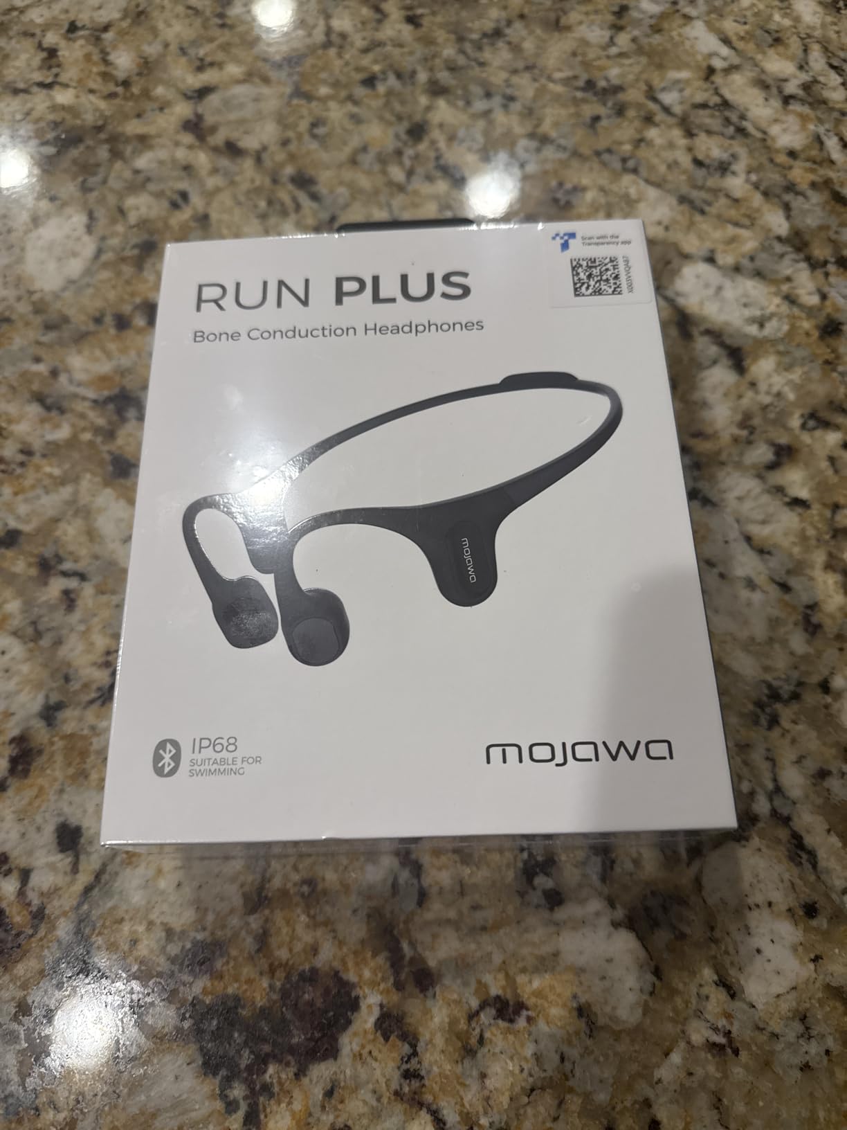 Run Plus Bone Conduction Headphones, Open-Ear Bluetooth Headphones, 32GB MP3 Player, IP68 Waterproof Swimming Earbuds, Deep Bass, Secure Fit for Running, Gym and Daily Use, Black - Customer Photo 1