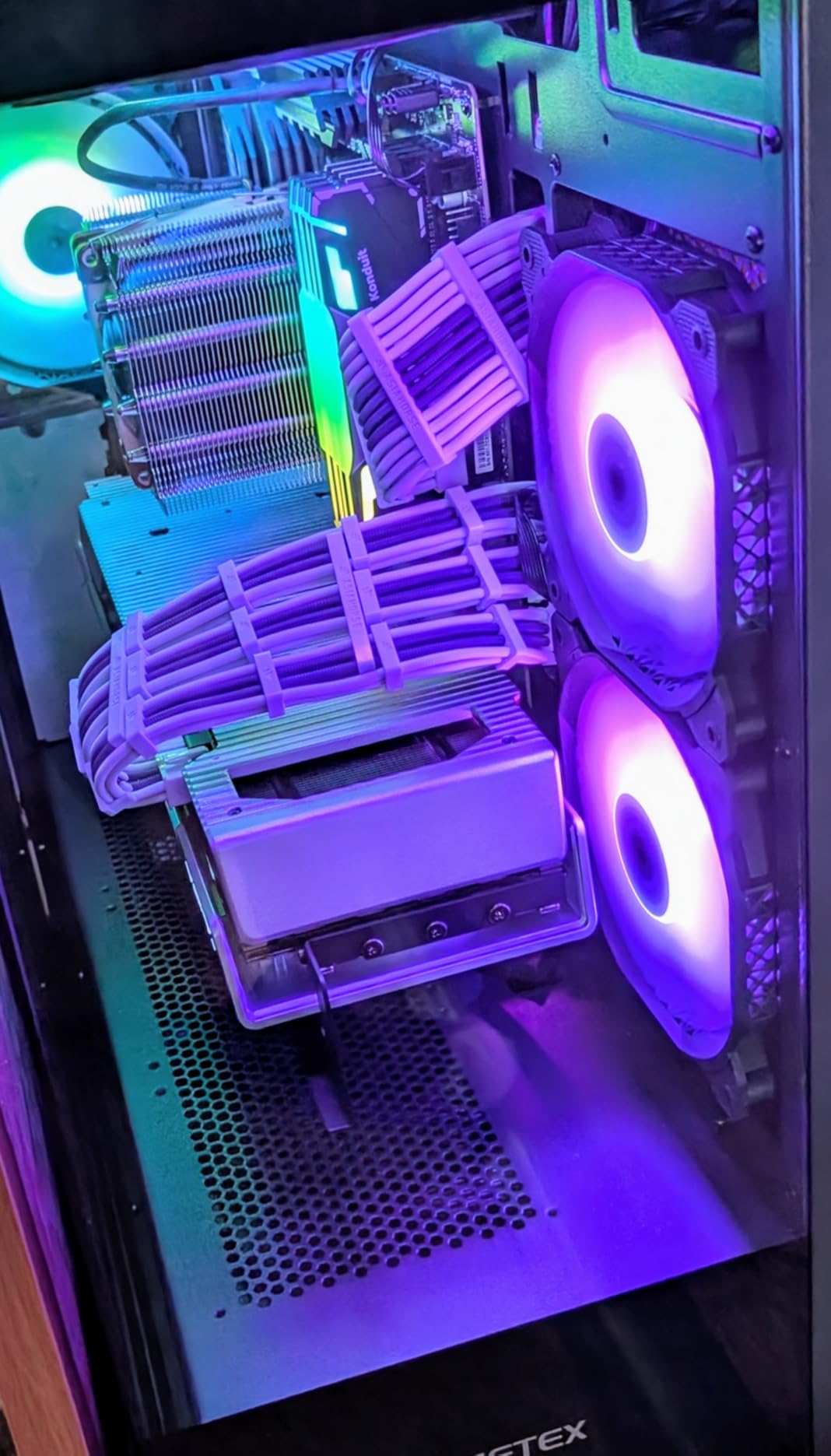 MUSETEX PC CASE ATX 6 PWM ARGB Fans Pre-Installed, Type-C Mid Tower Computer Case with Full-View Dual Tempered Glass, Gaming PC Case,Black(K2) - Customer Photo 2