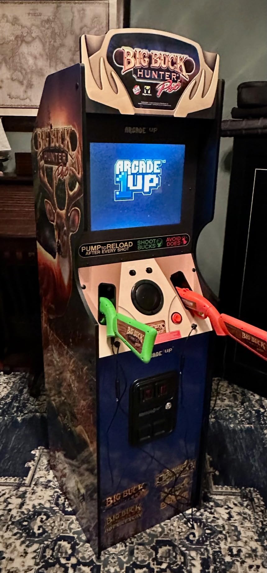 Arcade1Up Big Buck Hunter Pro Deluxe Arcade Machine for Home, 5-Foot-Tall Stand-up Cabinet, 4 Classic Games, and 17-inch Screen - Customer Photo 1