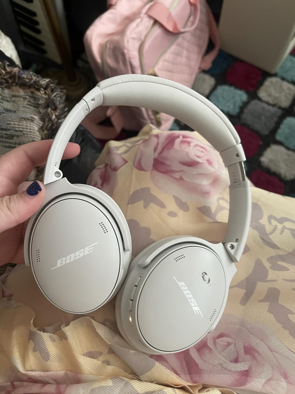 Bose QuietComfort Bluetooth Headphones, Wireless Headphones with Active Over Ear Noise Cancelling and Mic, Deep Bass, Up to 24 Hours of Playtime, Black - Customer Photo 2