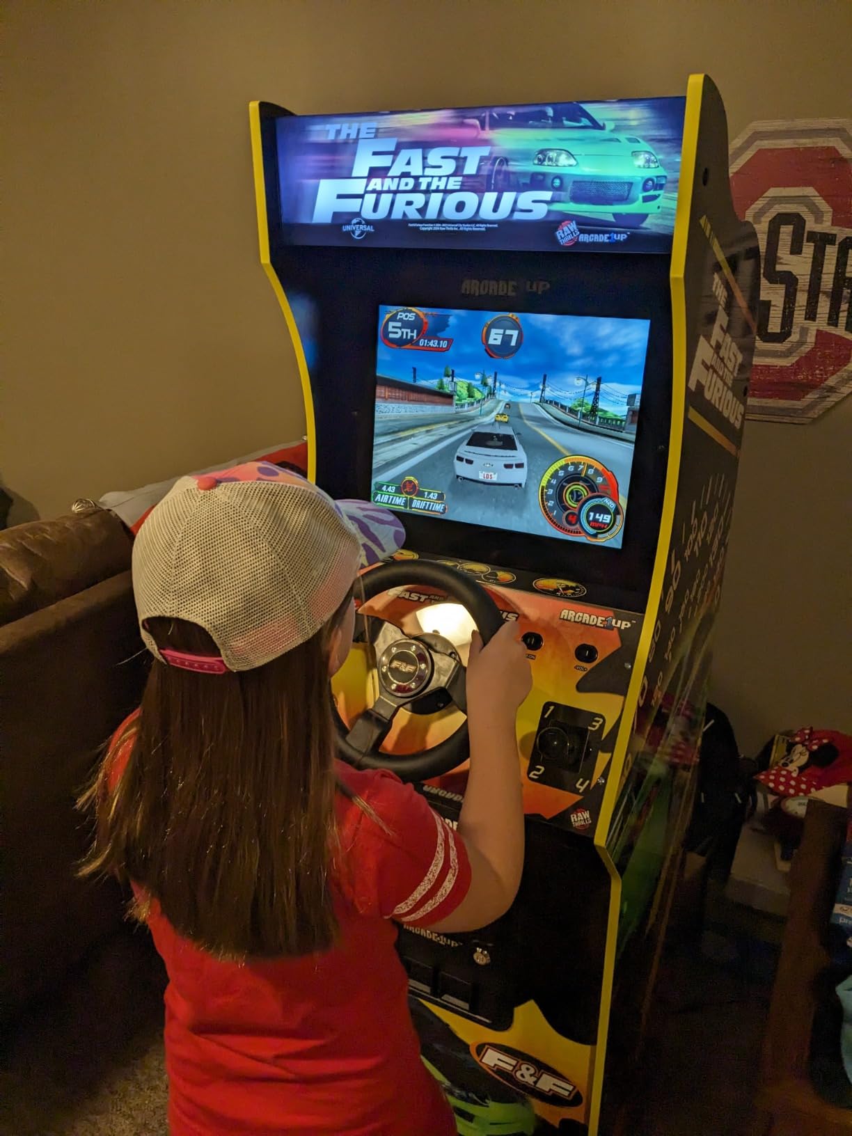 ARCADE1UP The Fast & The Furious Deluxe Arcade Game for Your Home, with 5-Foot-Tall Stand-up Cabinet, 2 Classic Games, and 17-inch LCD Screen - Customer Photo 2