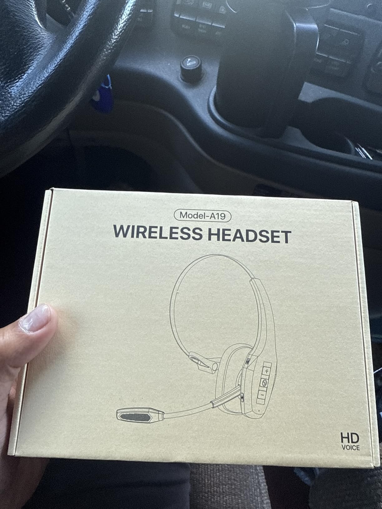 Trucker Bluetooth Headset, Wireless Headset with Mic, Bluetooth Headsets with Dual Noise Cancelling Microphone & Mute Button, 55Hrs Working Time PC Headsets for Cell Phones, Computer, Truck Driver - Customer Photo 1