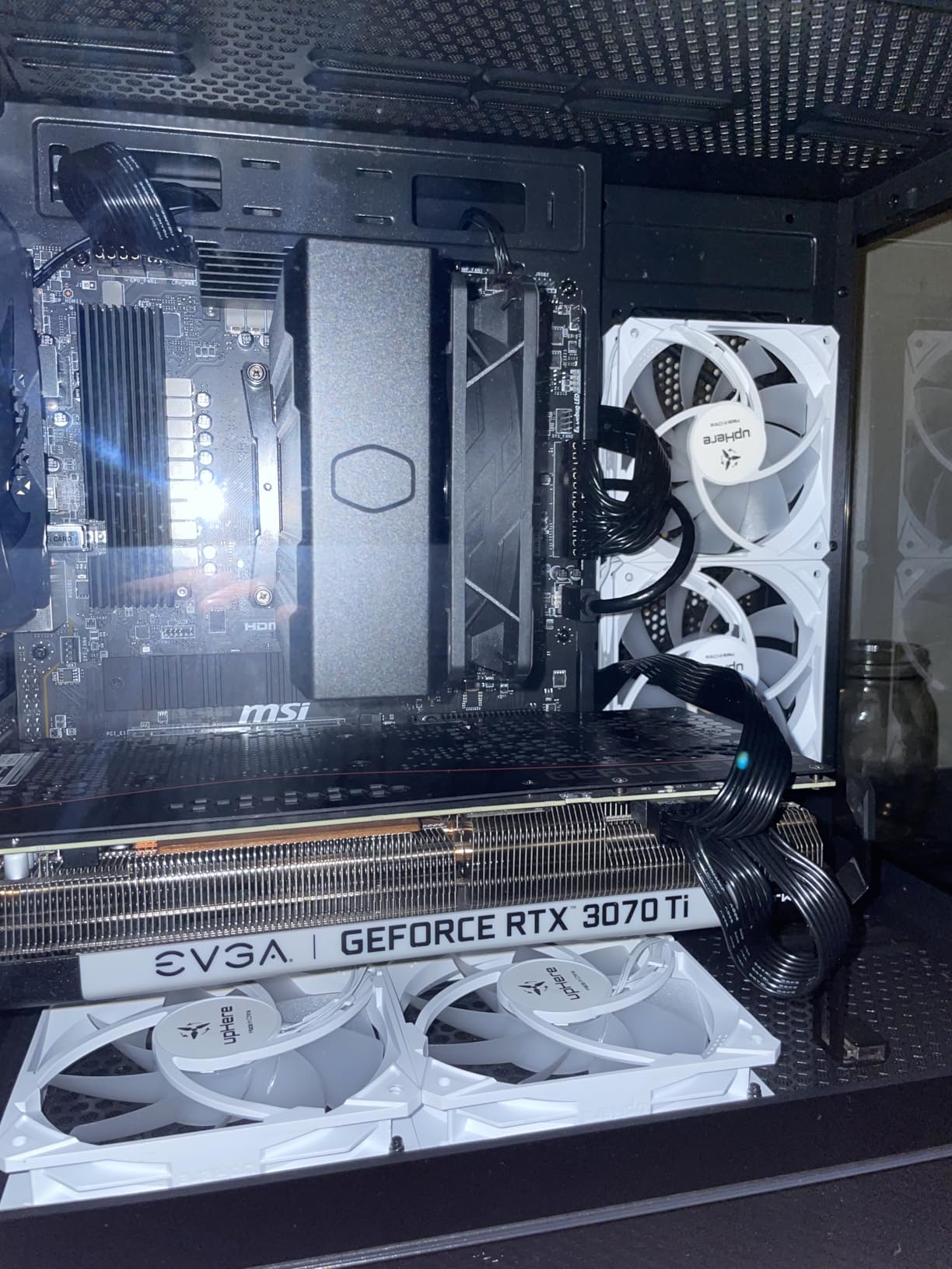 MUSETEX ATX PC Case, 3 x 120mm Fans Pre-Installed, 360MM RAD Support, 270° Full View Tempered Glass Gaming PC Case with Type-C, Mid Tower ATX Computer Case, Black, Y6 - Customer Photo 1