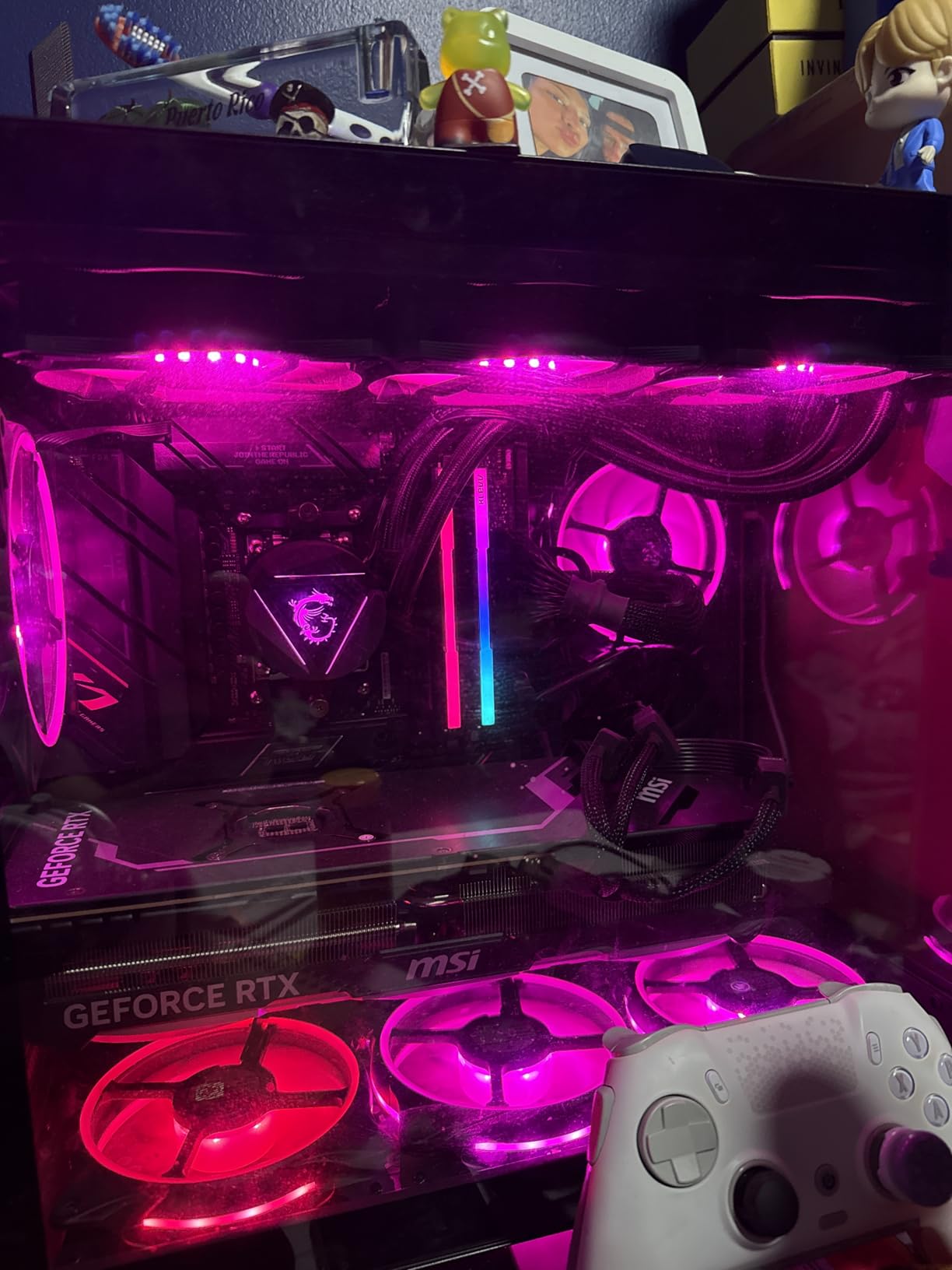 MUSETEX ATX PC Case, 3 x 120mm Fans Pre-Installed, 360MM RAD Support, 270° Full View Tempered Glass Gaming PC Case with Type-C, Mid Tower ATX Computer Case, Black, Y6 - Customer Photo 2