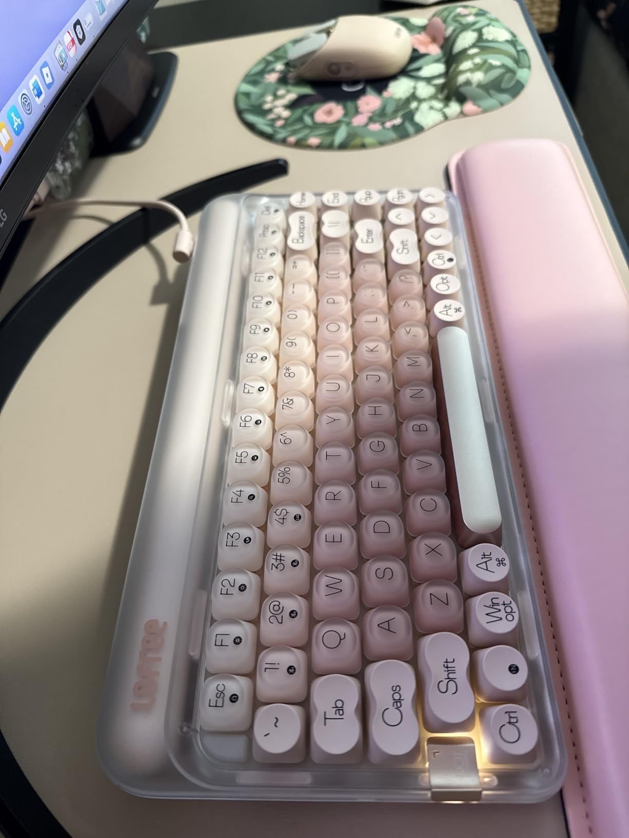LOFREE DOT Foundation Mechanical Keyboard, 75% Rechargeable Hot-swappable Keyboards with 3 Types Connection for Windows, Mac OS/Pink GATERON Baby Racoon Switches - Customer Photo 2