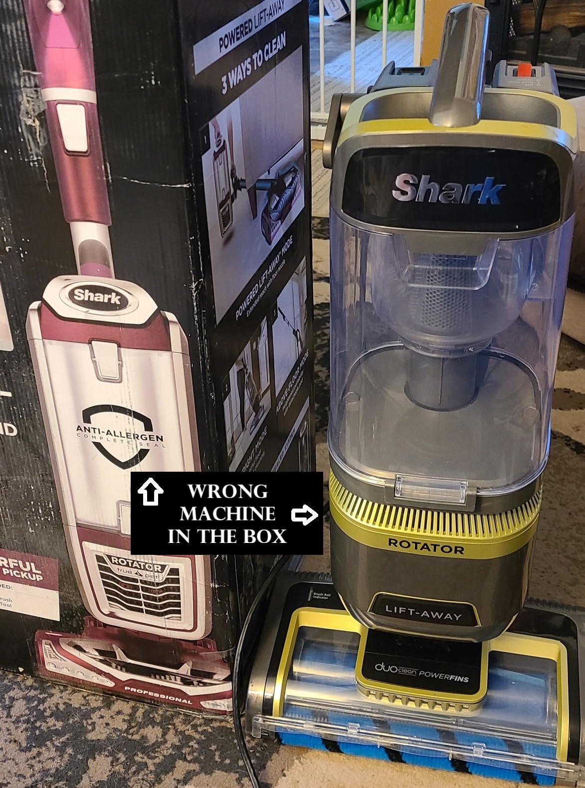 Shark Lift-Away Upright Vacuum with Powerfins, Self-Cleaning Brushroll, Anti-Allergen Complete Seal Technology, No Hair Wrap, LED Headlights, and Advanced Swivel Steering, Eggplant, ZD201 - Customer Photo 1
