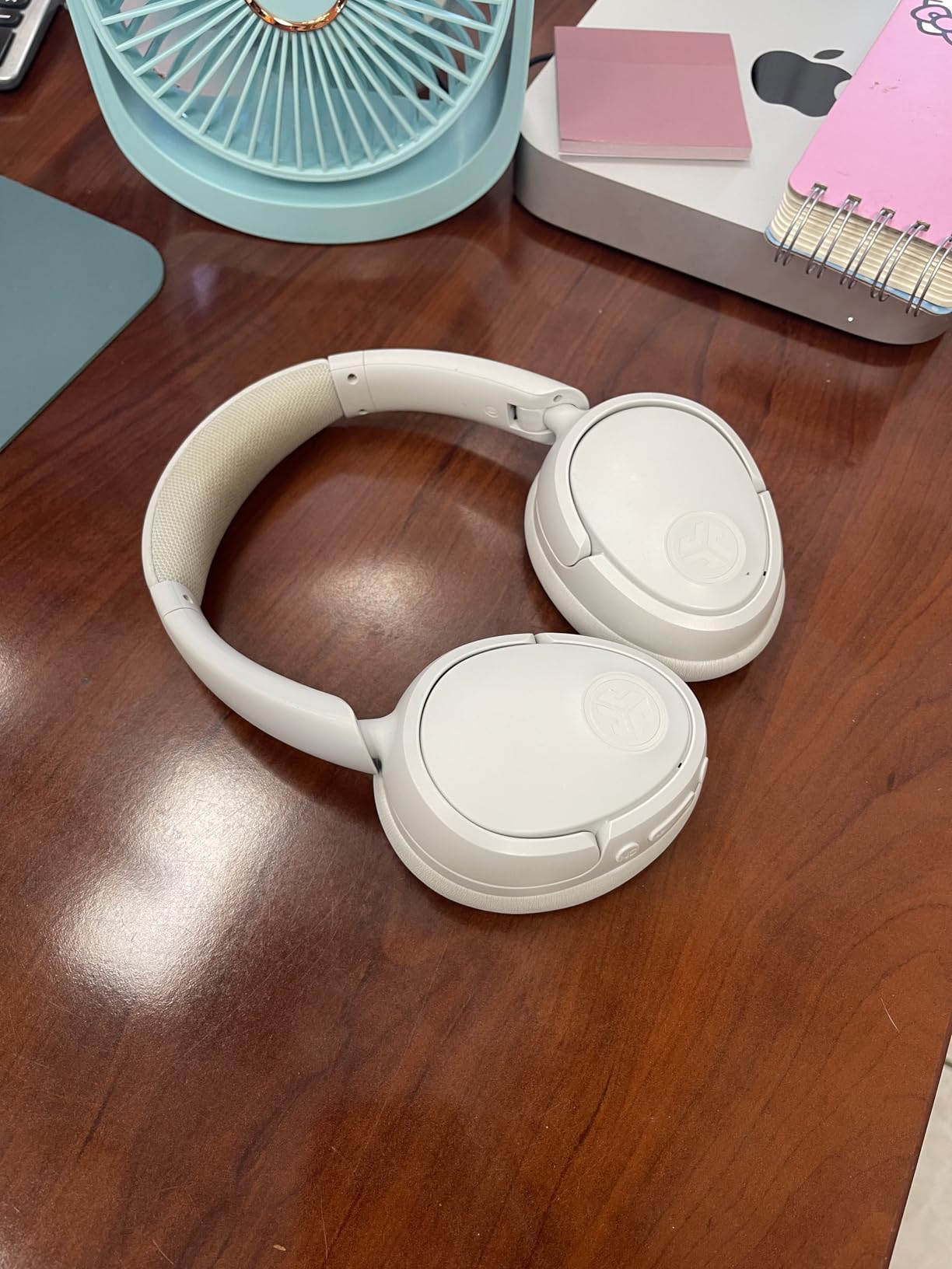 JLab JBuds Lux ANC Wireless Headphones, Cloud White, Hybrid Active Noise Cancelling, Customizable Sound, Spatial Audio Compatible, Premium Over-Ear Bluetooth Headset - Customer Photo 1
