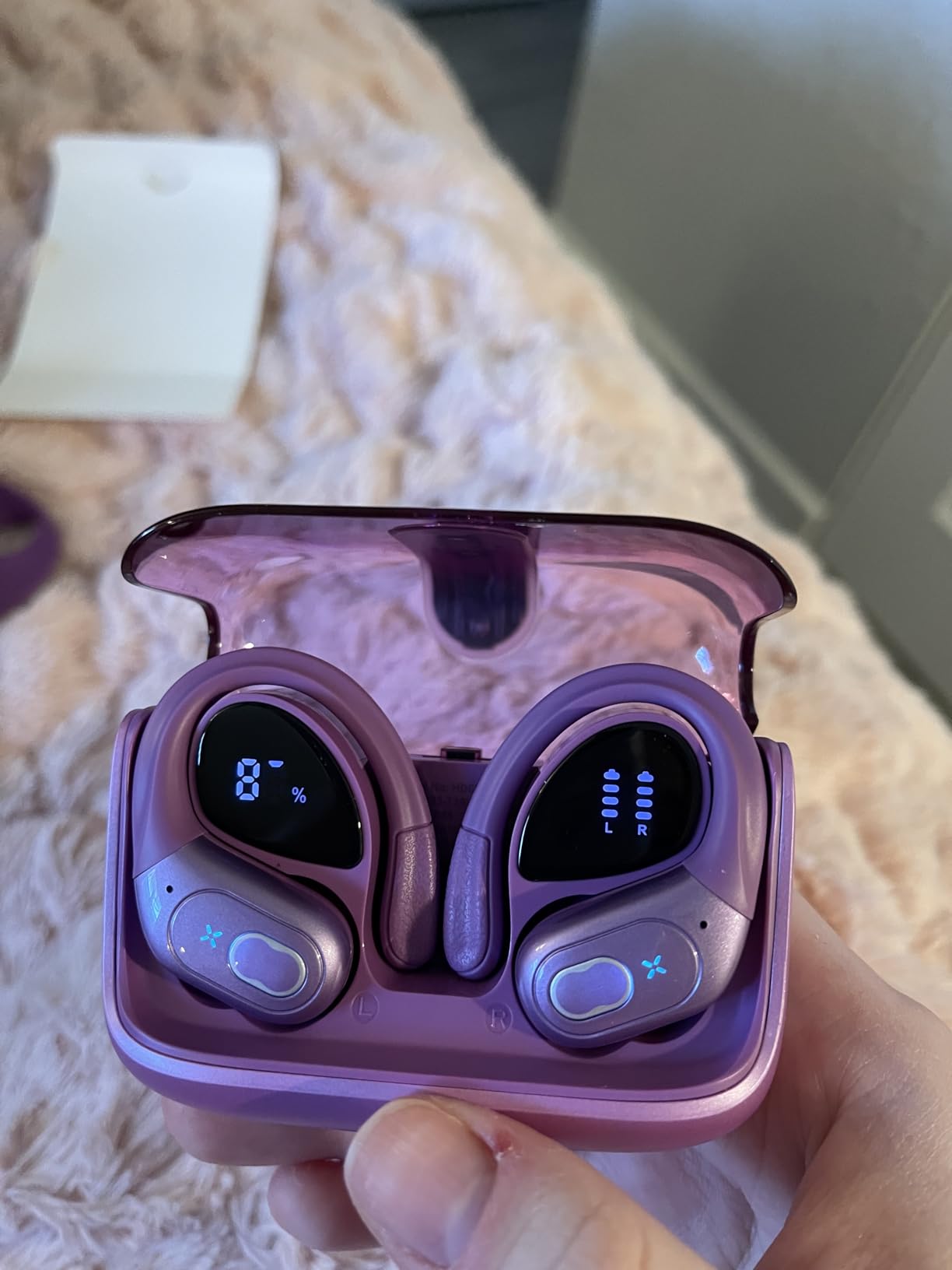 Wireless Earbuds 75hrs Bluetooth 5.4 Headphone Sport, 2025 Bluetooth Earbuds Stereo Deep Bass Over Ear Bud with Earhooks, ENC Noise Cancelling Mic, IPX7 Waterproof Earphone for Workout/Running - Customer Photo 2