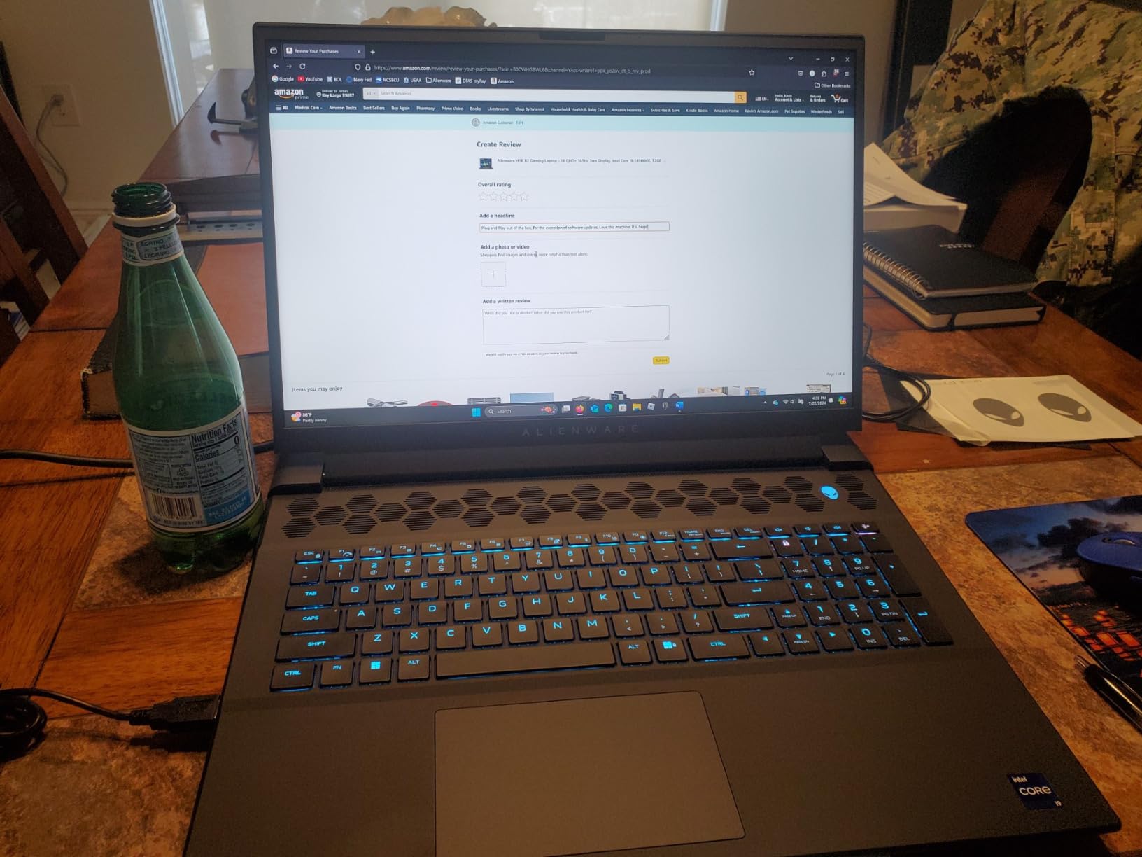 Alienware M18 R2 Gaming Laptop - 18 QHD+ 165Hz 3ms Display, Intel Core i9-14900HX, 32GB DDR5 RAM, 1TB SSD, NVIDIA GeForce RTX 4080 12 GB GDDR6, Windows 11 Home, Onsite Service - Dark Metallic Moon Customer Review Alienware M18 R2 Gaming Laptop - 18 QHD+ 165Hz 3ms Display, Intel Core i9-14900HX, 32GB DDR5 RAM, 1TB SSD, NVIDIA GeForce RTX 4080 12 GB GDDR6, Windows 11 Home, Onsite Service - Dark Metallic Moon - Customer Photo 1