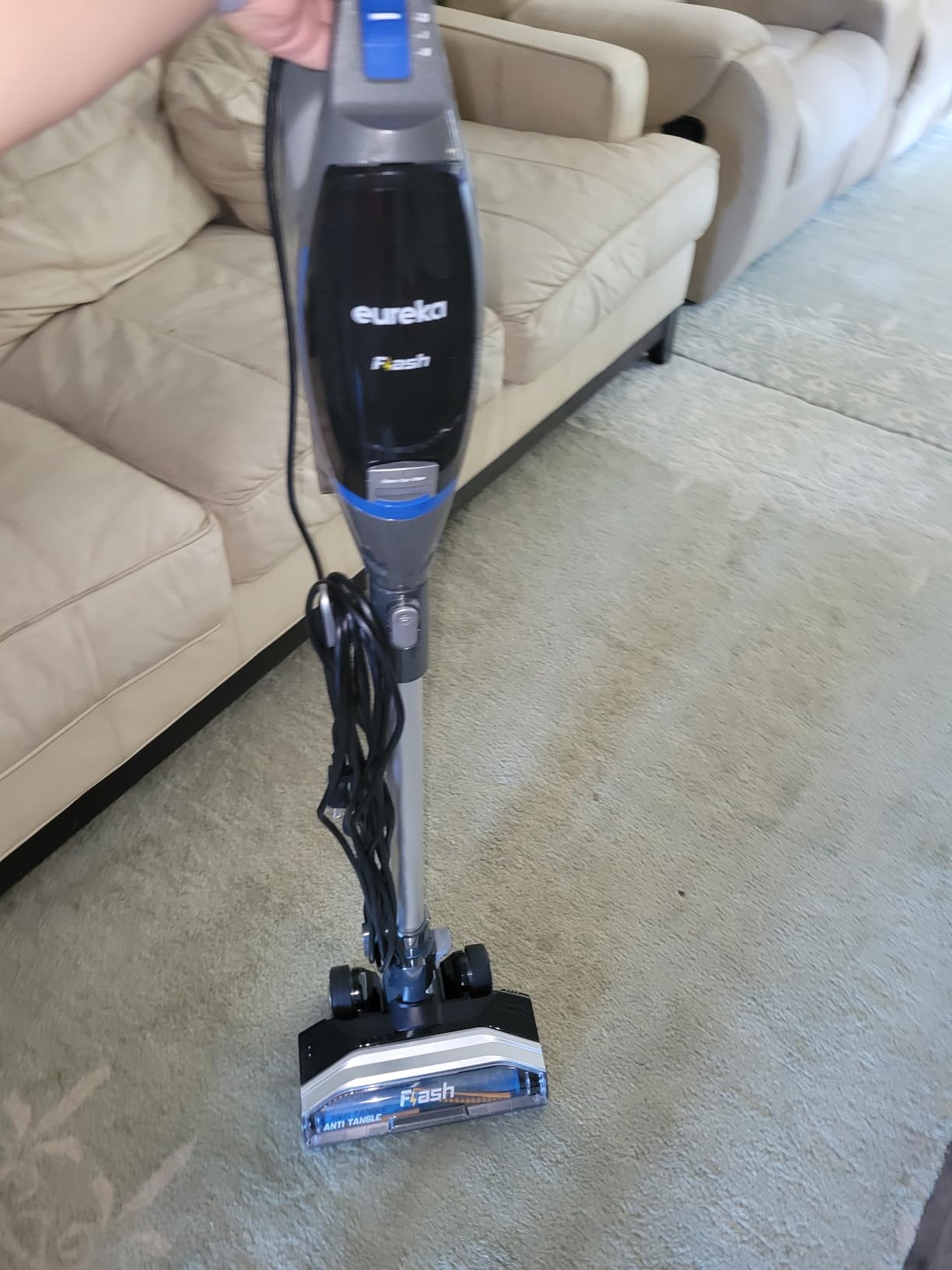 Eureka Corded Stick Vacuum Cleaner for Home Pet Hair, Lightweight Vacuum Cleaner with Powerful Suction for Carpet Tile and Hard Floor, Blue, NES520BL 2-in-1 Flash Handheld Vac - Customer Photo 1