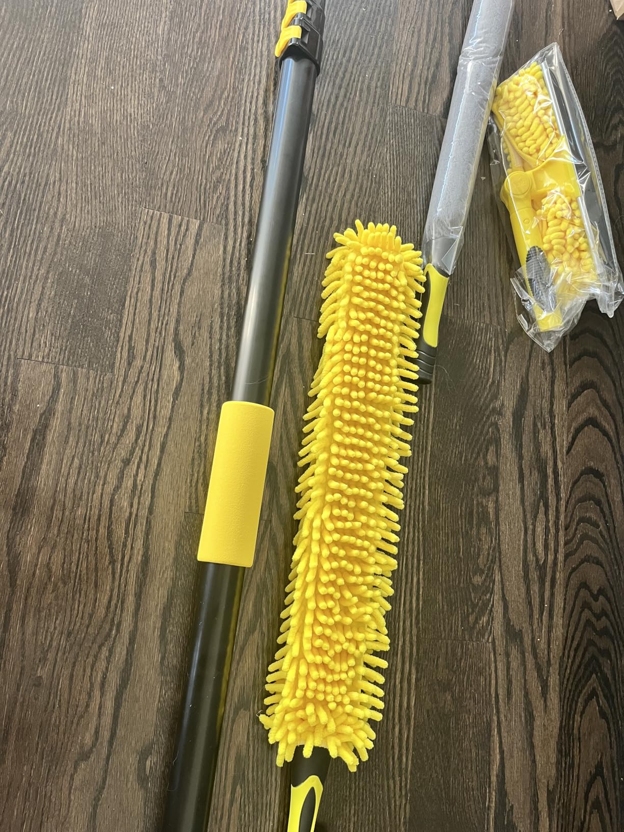 36 Foot High Ceiling Duster Kits with 7-30ft Heavy Duty Extension Pole, High Reach Duster for Cleaning,Microfiber Feather Duster,Cobweb Duster,Ceiling Fan Duster,Window Squeegee & Cleaner - Customer Photo 2